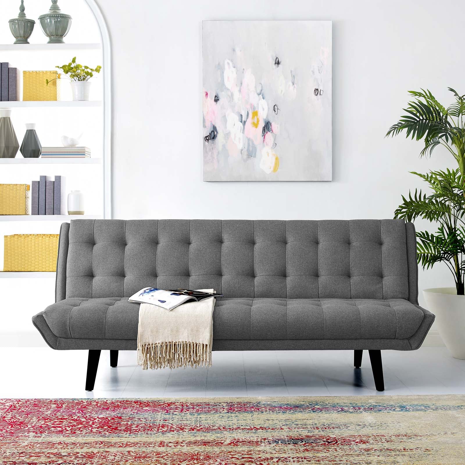 Glance Tufted Convertible Fabric Sofa Bed - East Shore Modern Home Furnishings