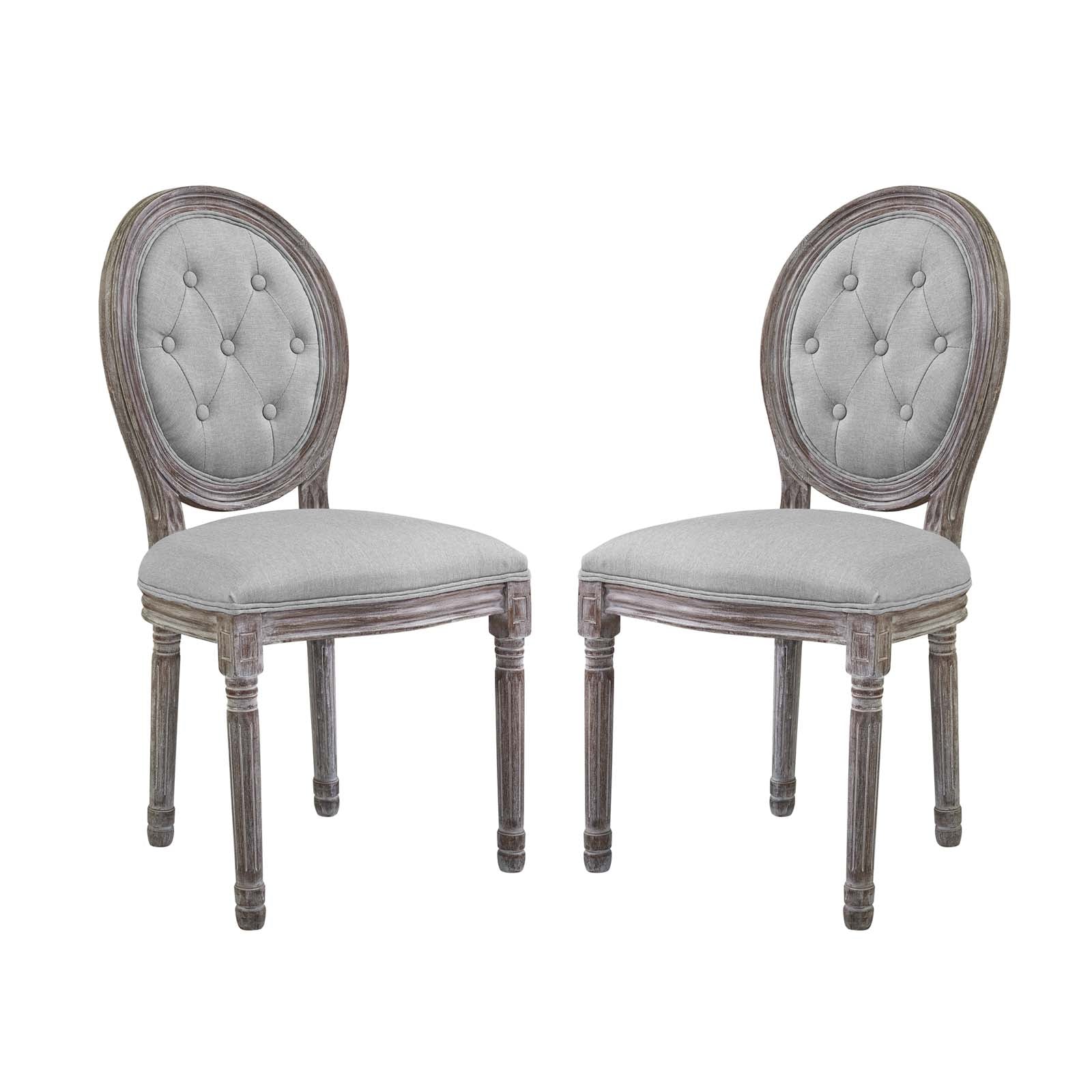 Arise Vintage French Upholstered Fabric Dining Side Chair Set of 2 - East Shore Modern Home Furnishings