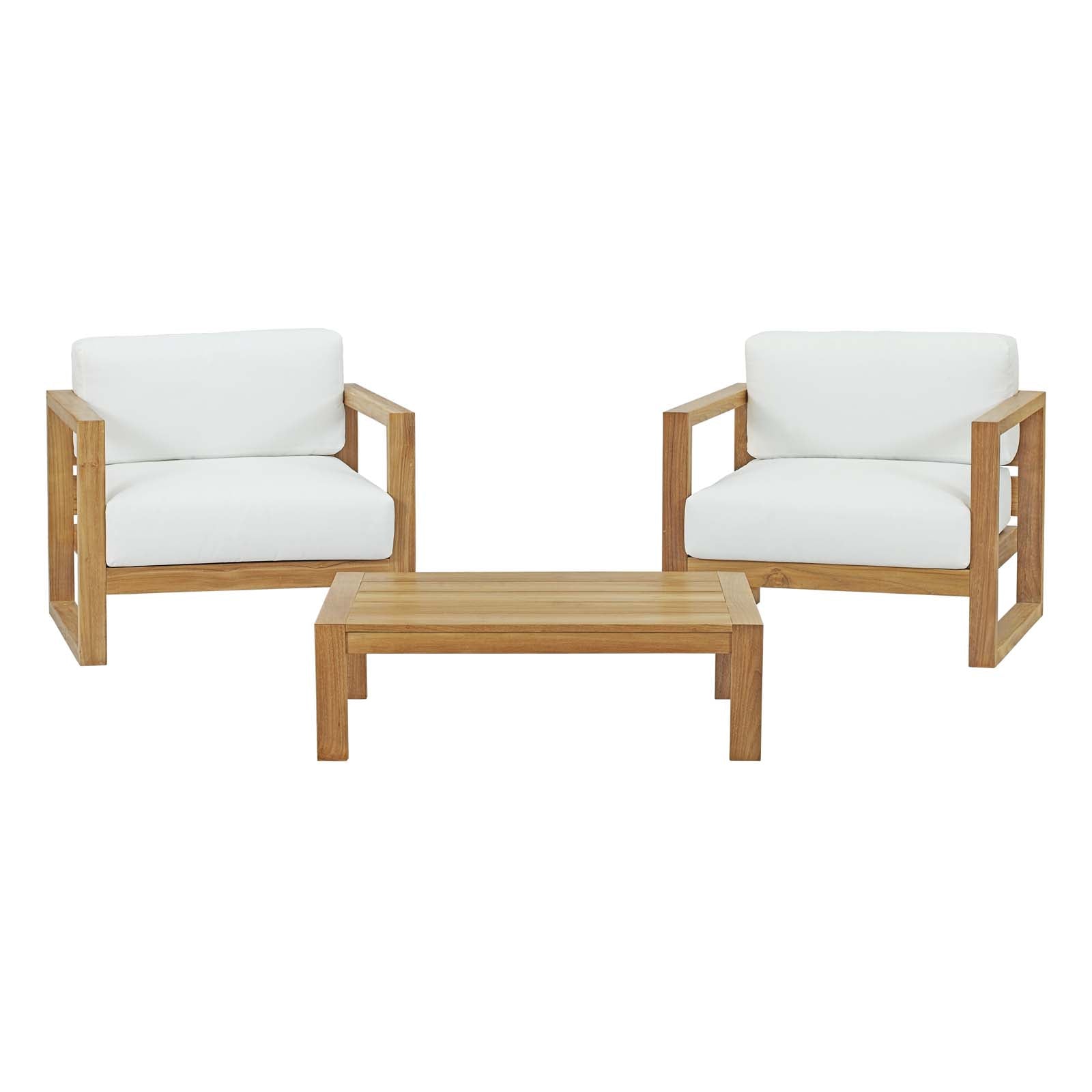 Upland 3 Piece Outdoor Patio Teak Set - East Shore Modern Home Furnishings