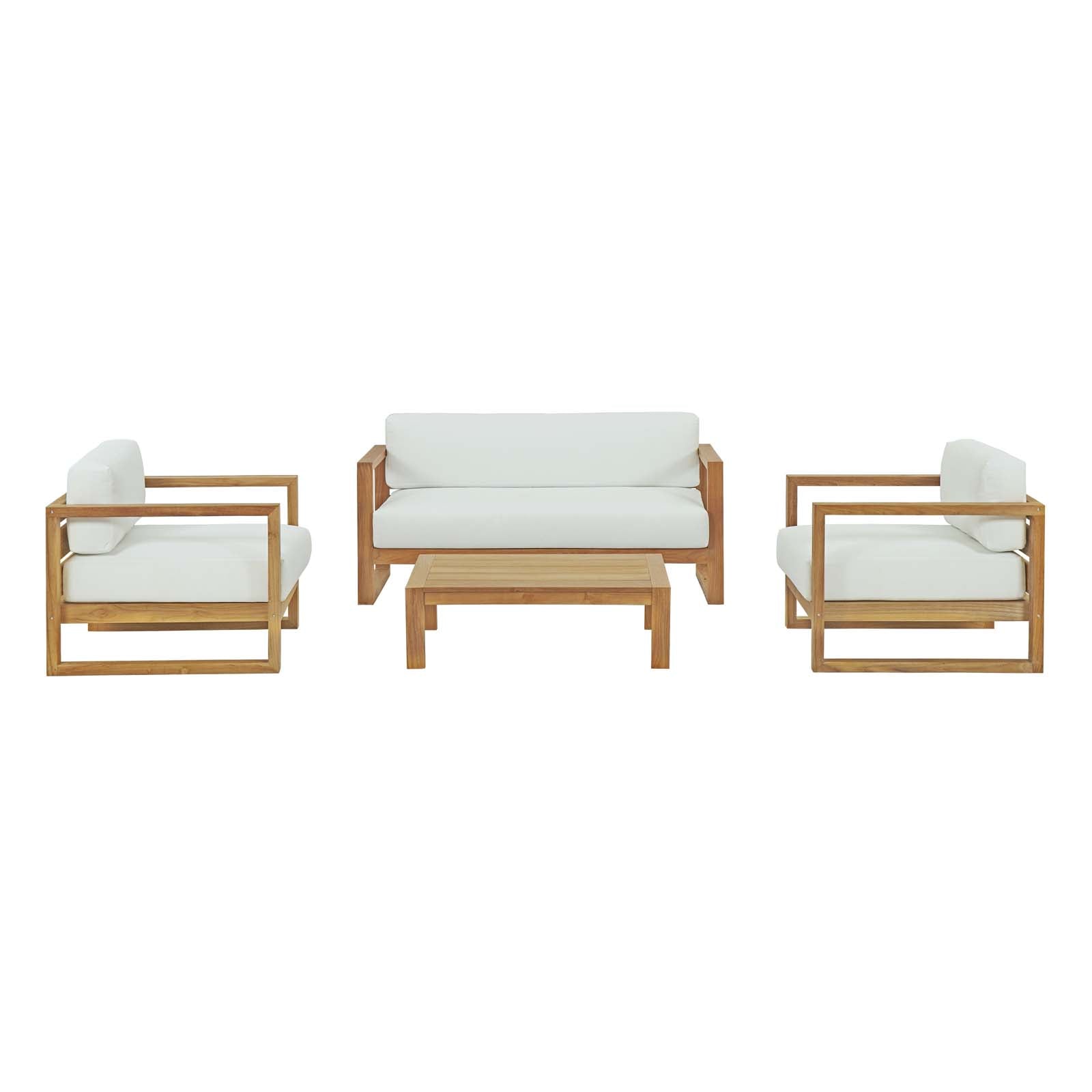 Upland 4 Piece Outdoor Patio Teak Set - East Shore Modern Home Furnishings