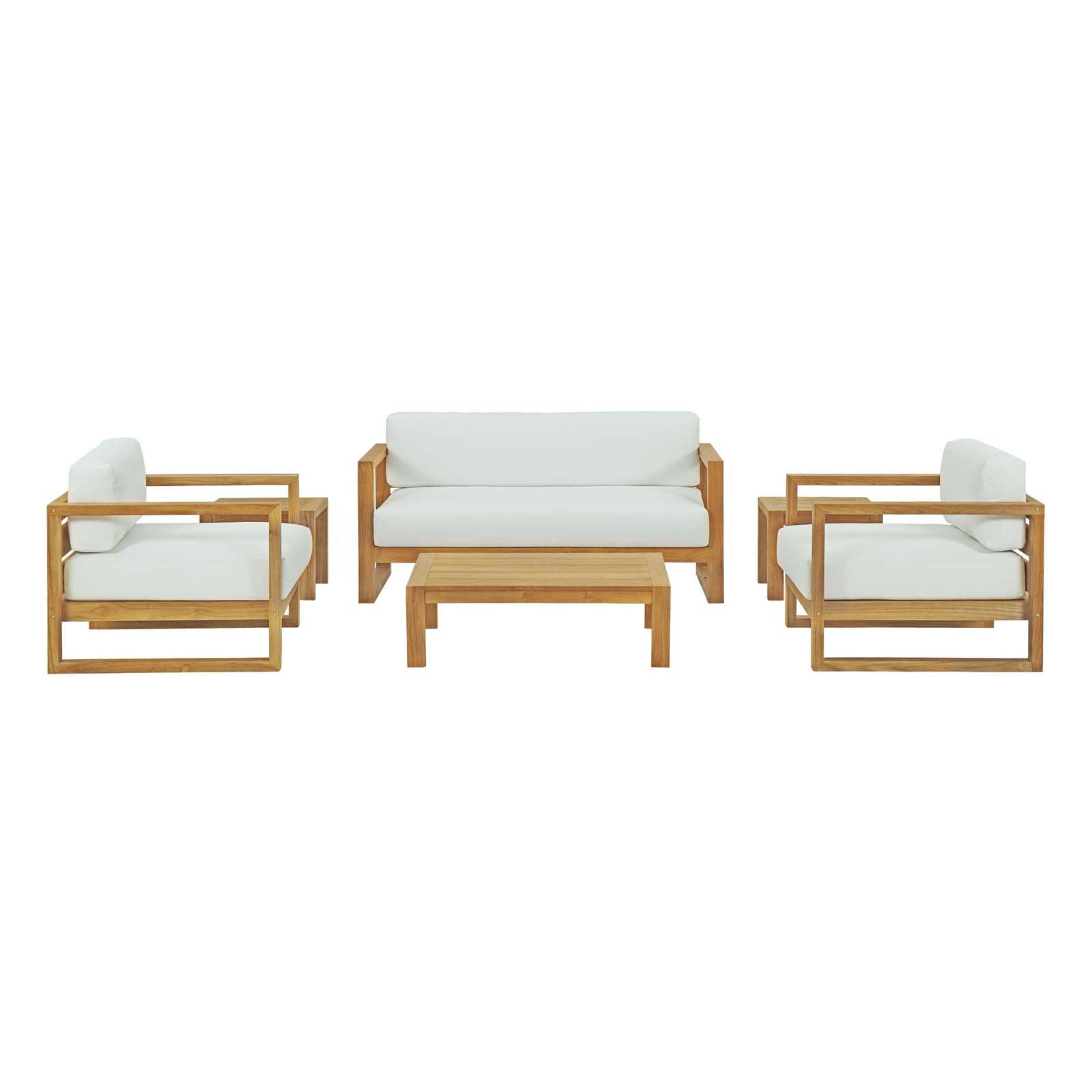 Upland 6 Piece Outdoor Patio Teak Set - East Shore Modern Home Furnishings
