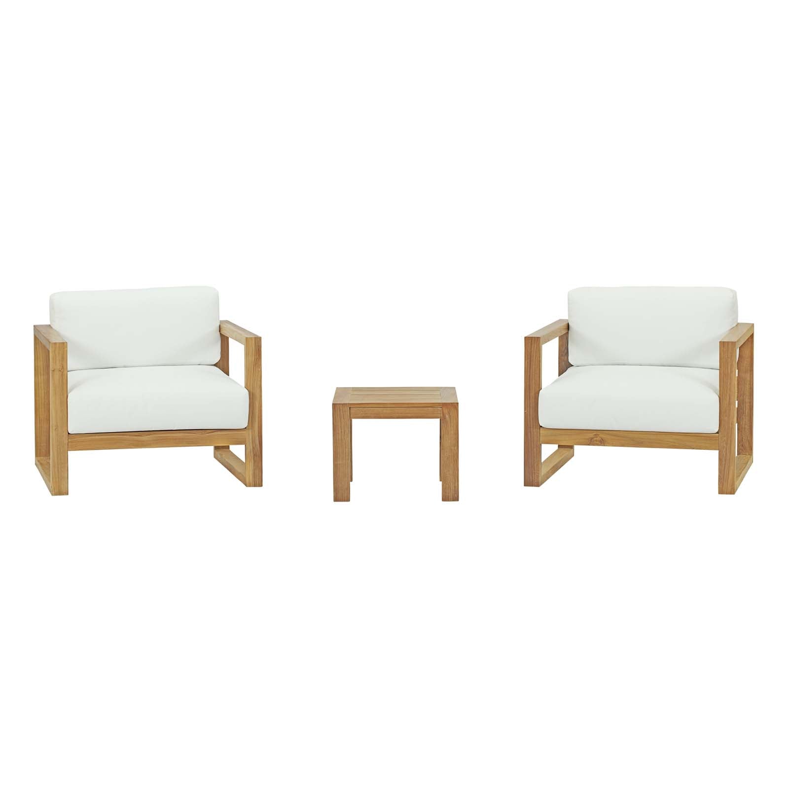 Upland 3 Piece Outdoor Patio Teak Set - East Shore Modern Home Furnishings