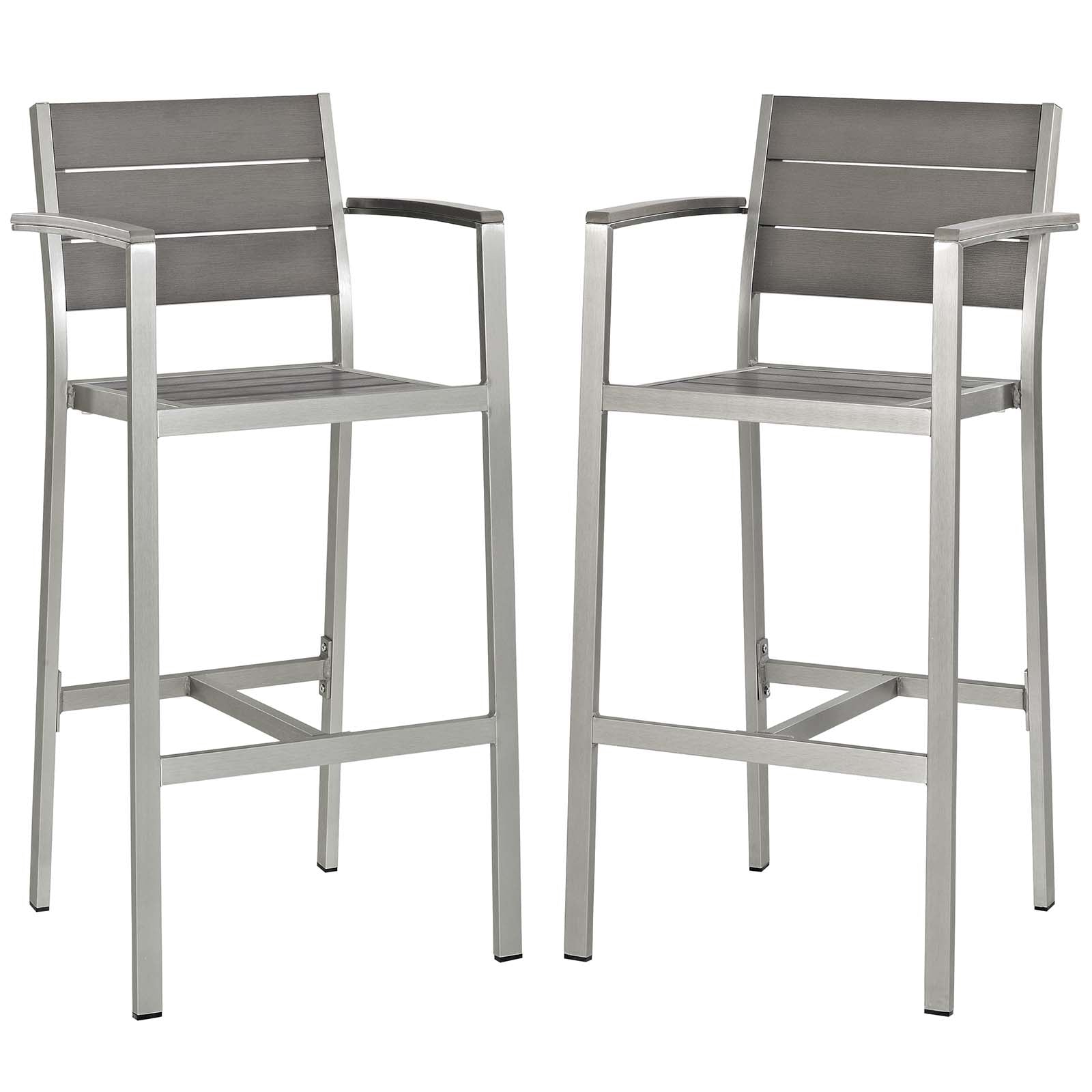 Shore Bar Stool Outdoor Patio Aluminum Set of 2 - East Shore Modern Home Furnishings