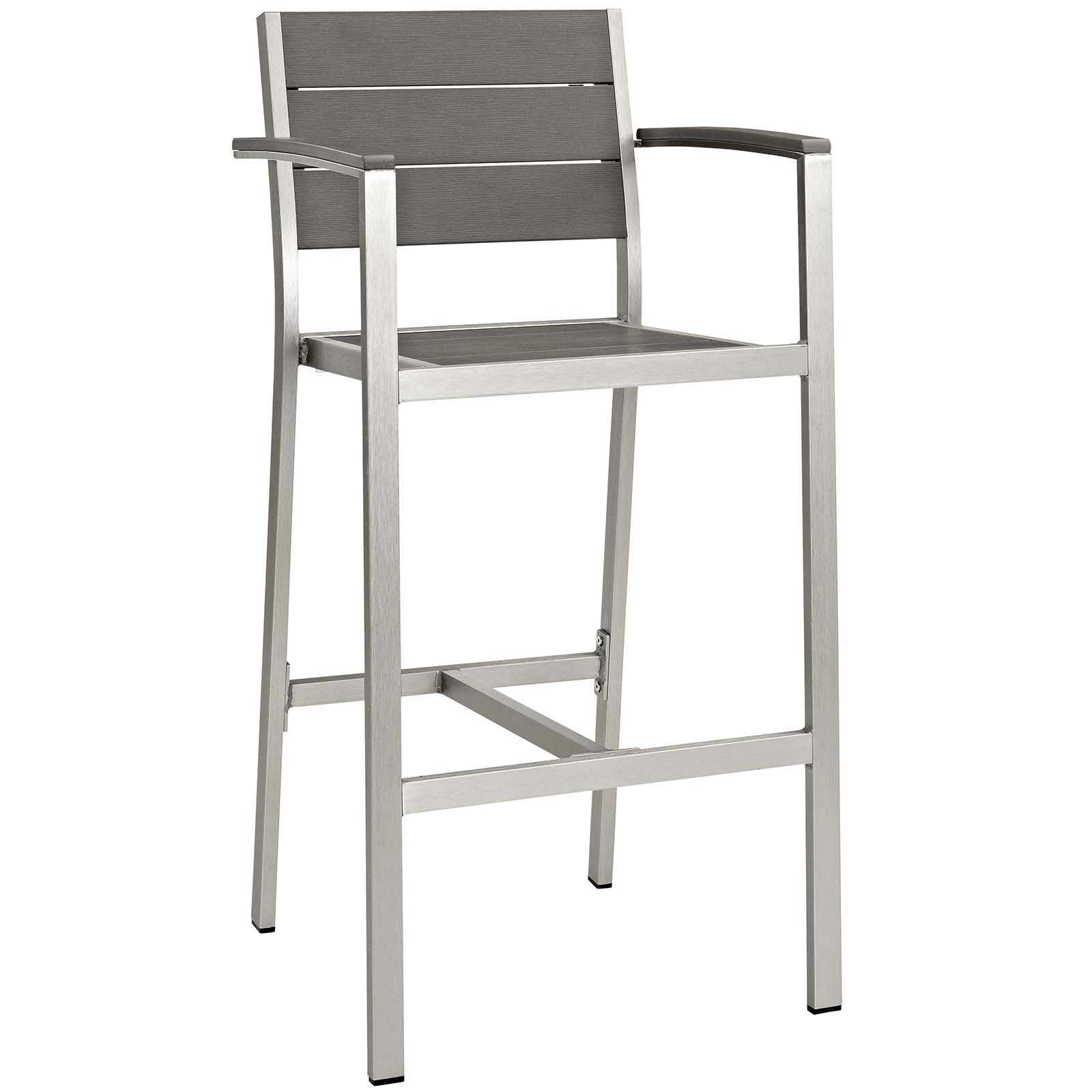 Shore Bar Stool Outdoor Patio Aluminum Set of 2 - East Shore Modern Home Furnishings