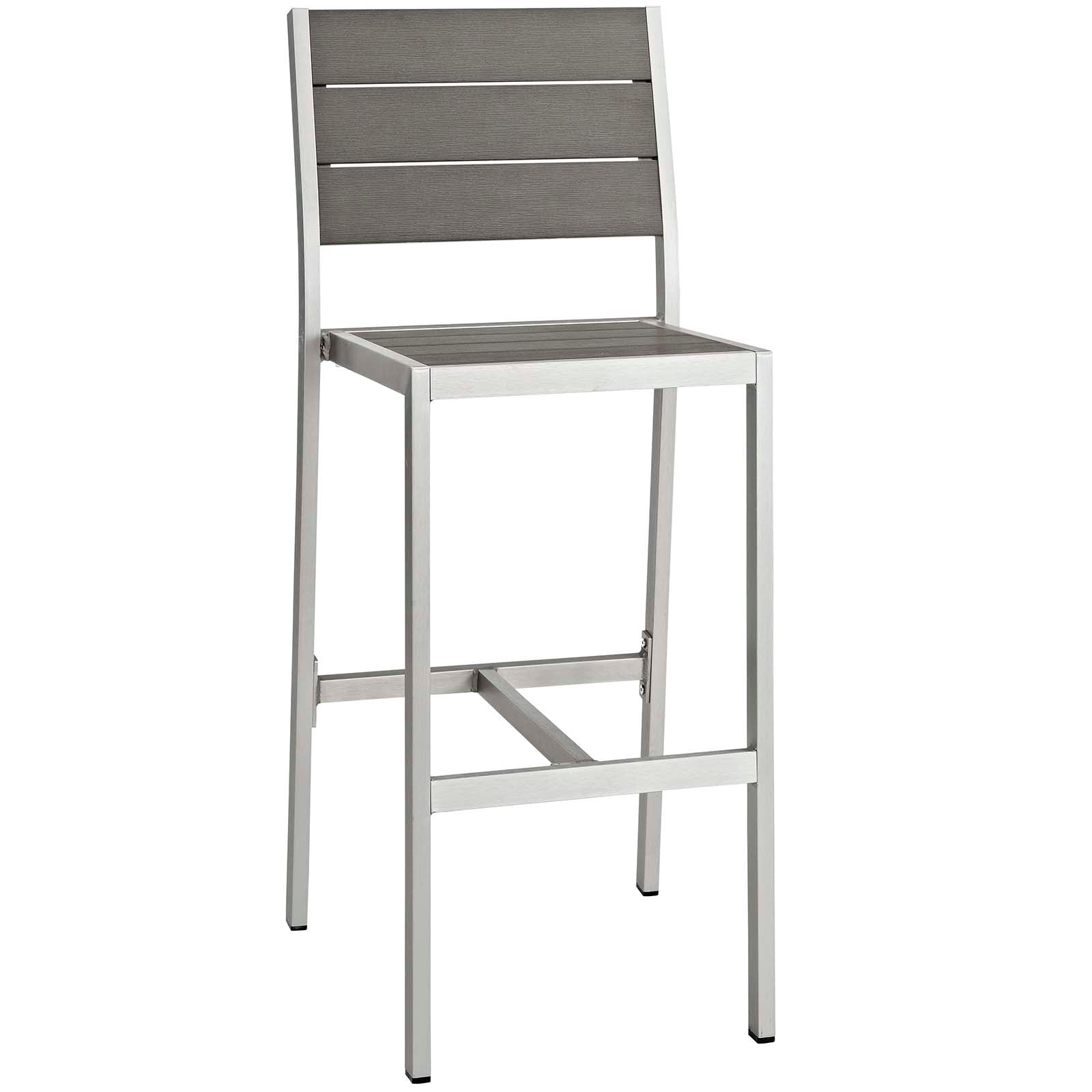 Shore Armless Bar Stool Outdoor Patio Aluminum Set of 2 - East Shore Modern Home Furnishings