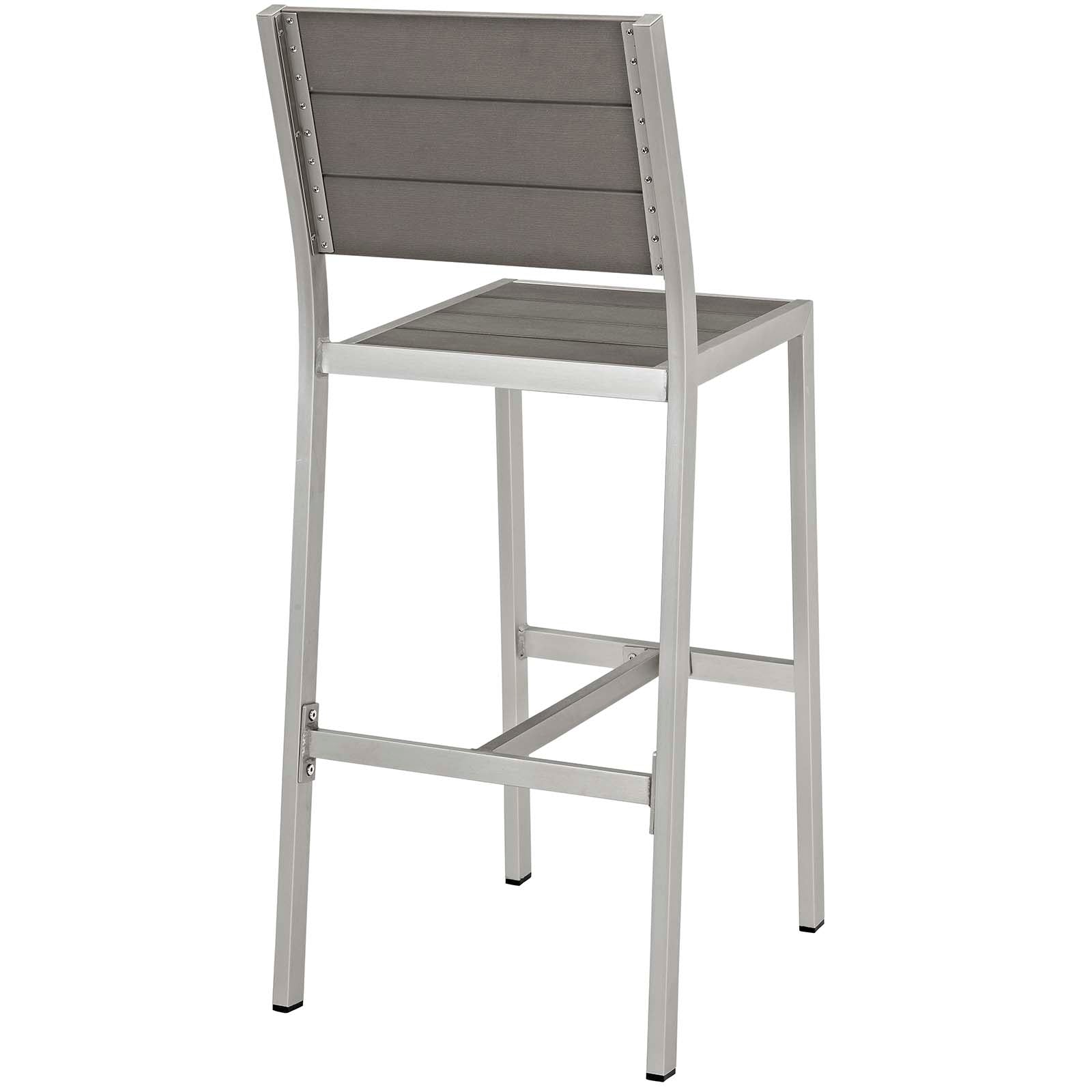 Shore Armless Bar Stool Outdoor Patio Aluminum Set of 2 - East Shore Modern Home Furnishings