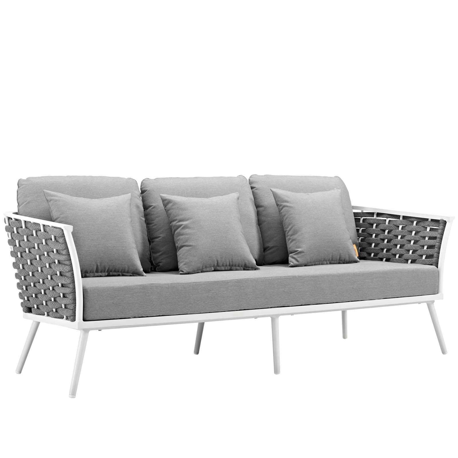 Stance 4 Piece Outdoor Patio Aluminum Sectional Sofa Set - East Shore Modern Home Furnishings
