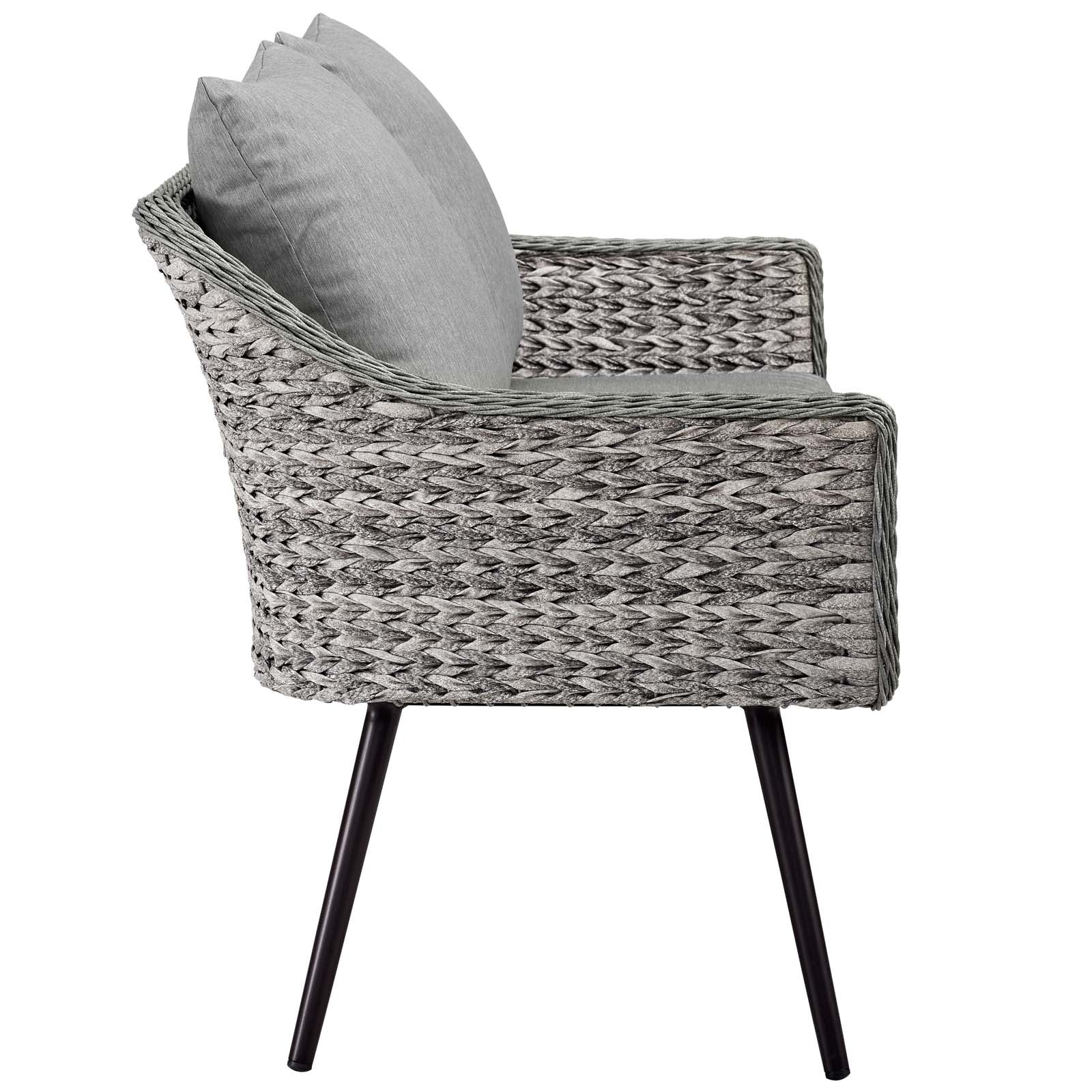 Endeavor 2 Piece Outdoor Patio Wicker Rattan Loveseat and Armchair Set - East Shore Modern Home Furnishings