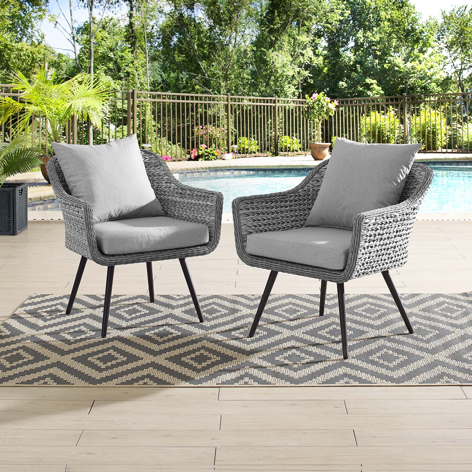 Endeavor Armchair Outdoor Patio Wicker Rattan Set of 2 - East Shore Modern Home Furnishings