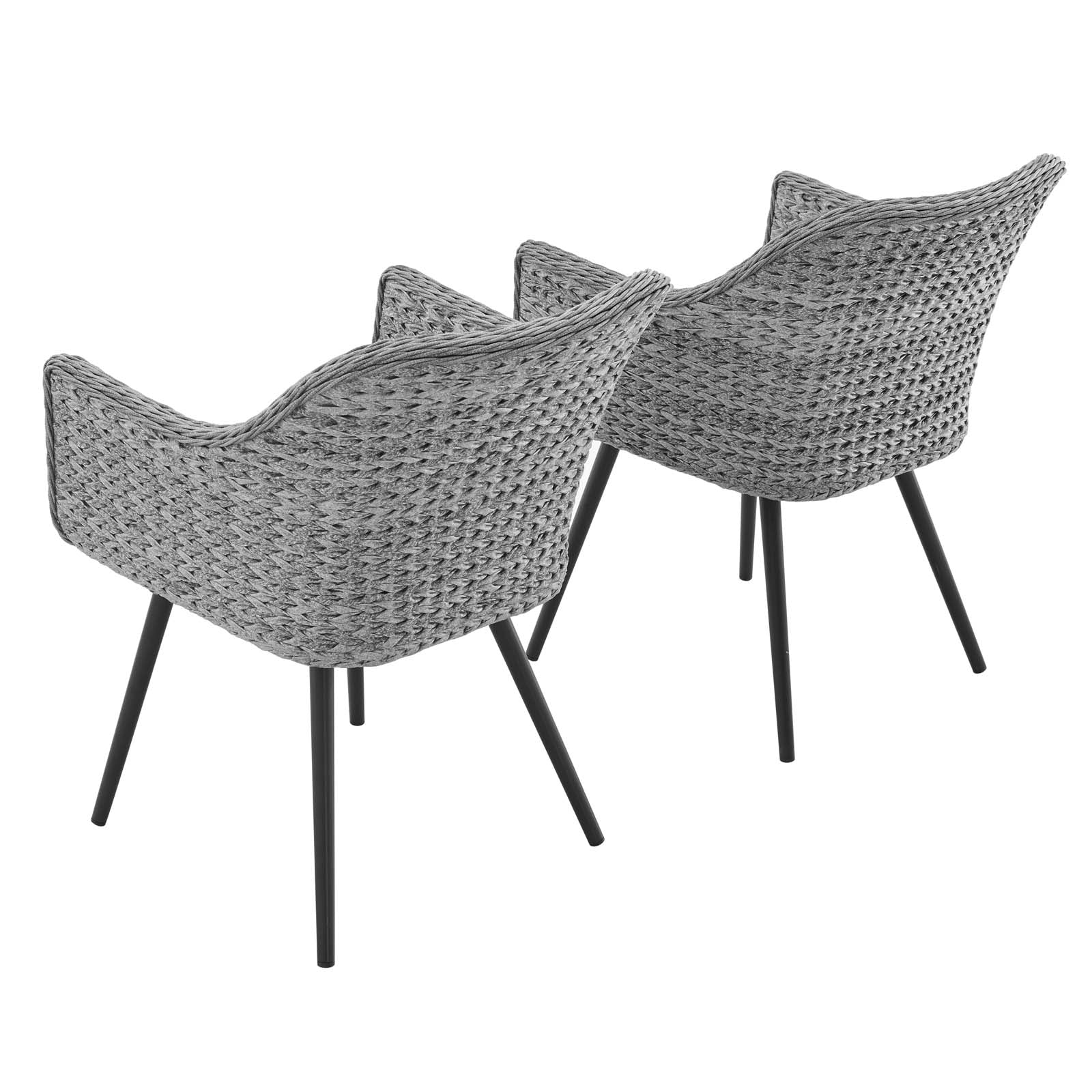 Endeavor Dining Armchair Outdoor Patio Wicker Rattan Set of 2 - East Shore Modern Home Furnishings