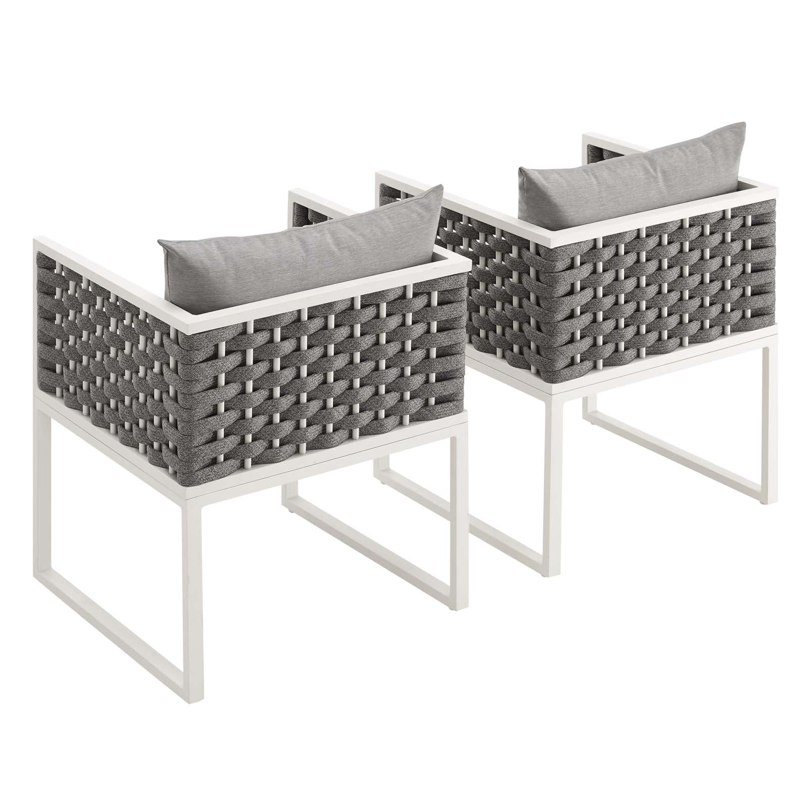Stance Dining Armchair Outdoor Patio Aluminum Set of 2