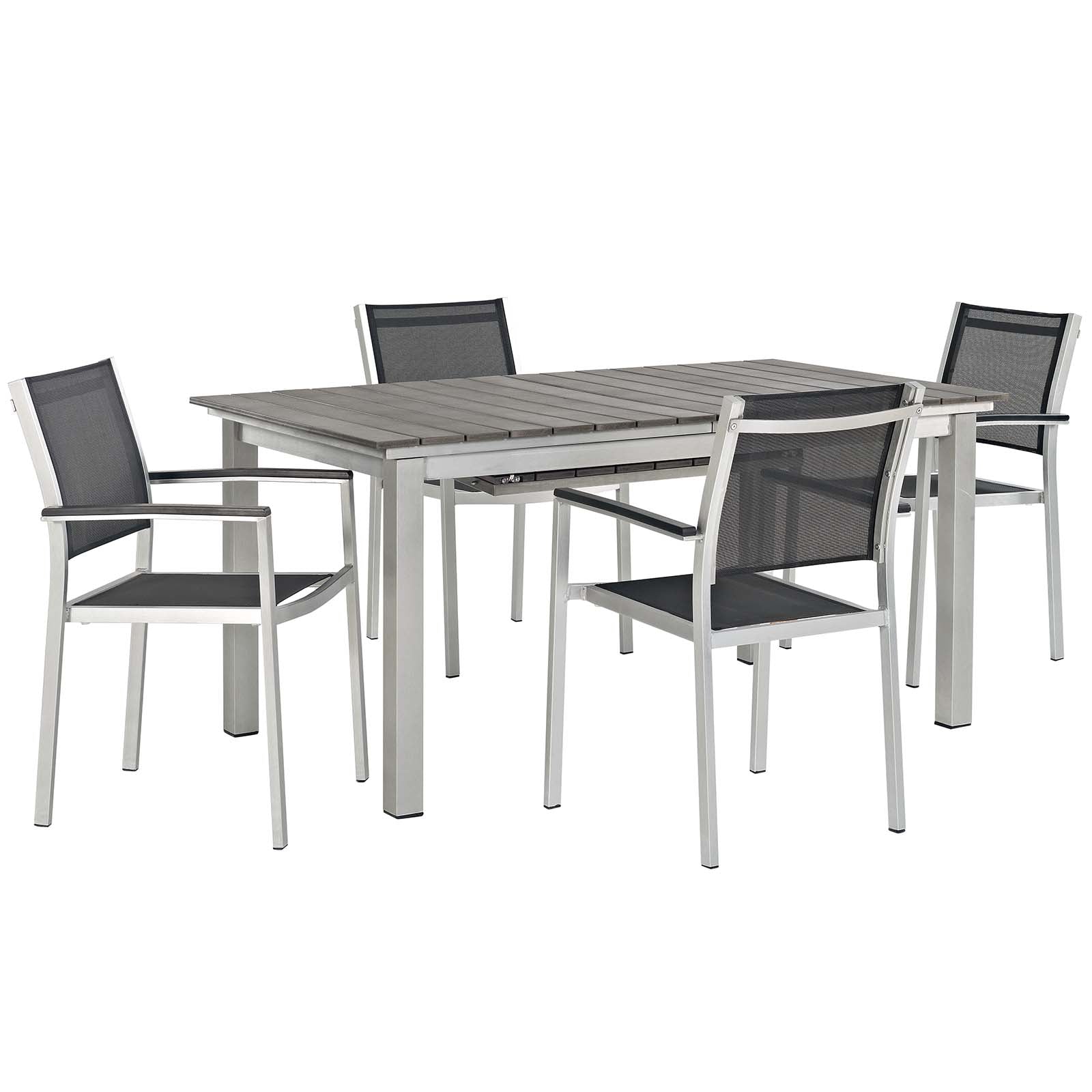 Shore 5 Piece Outdoor Patio Aluminum Outdoor Dining Set