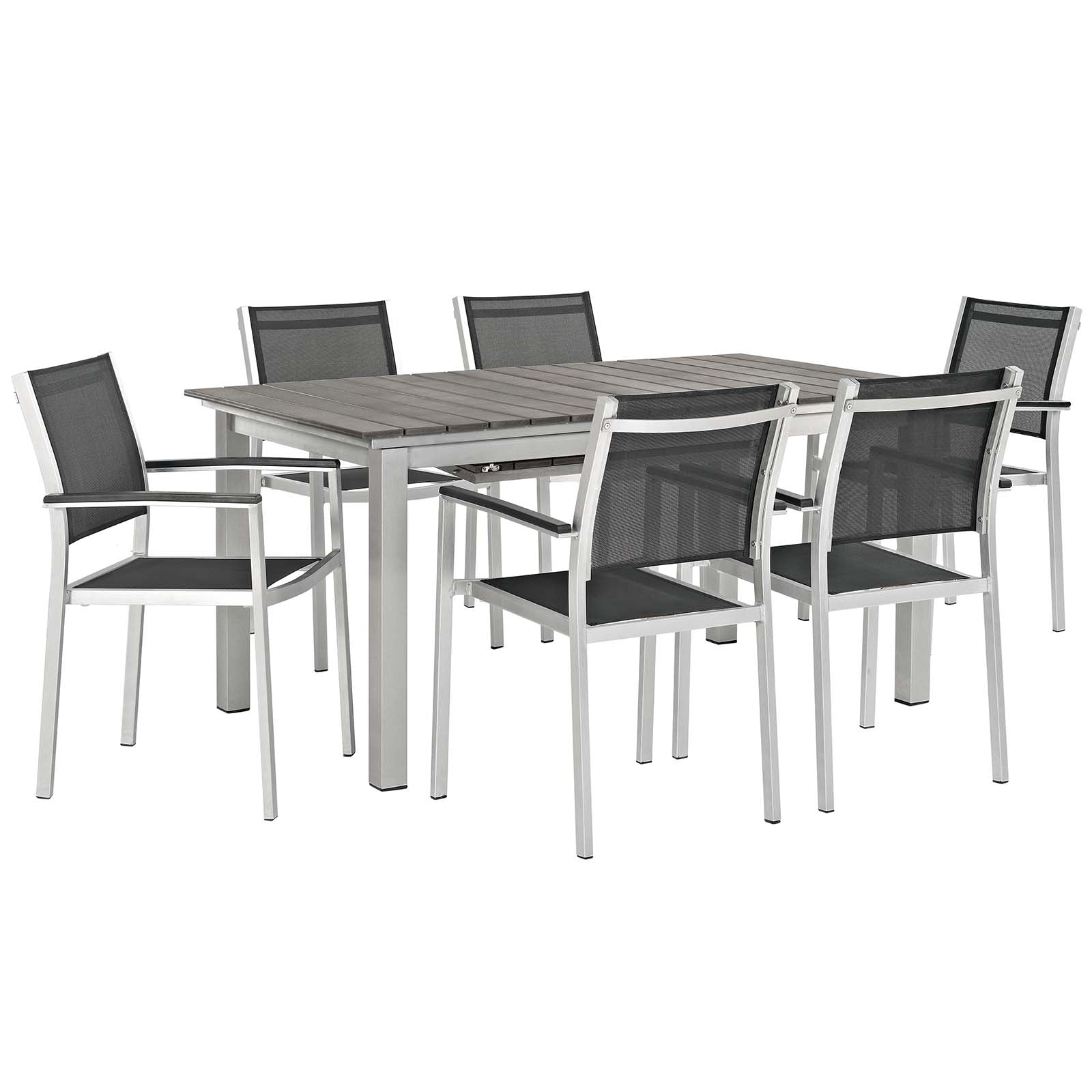 Shore 7 Piece Outdoor Patio Aluminum Outdoor Dining Set