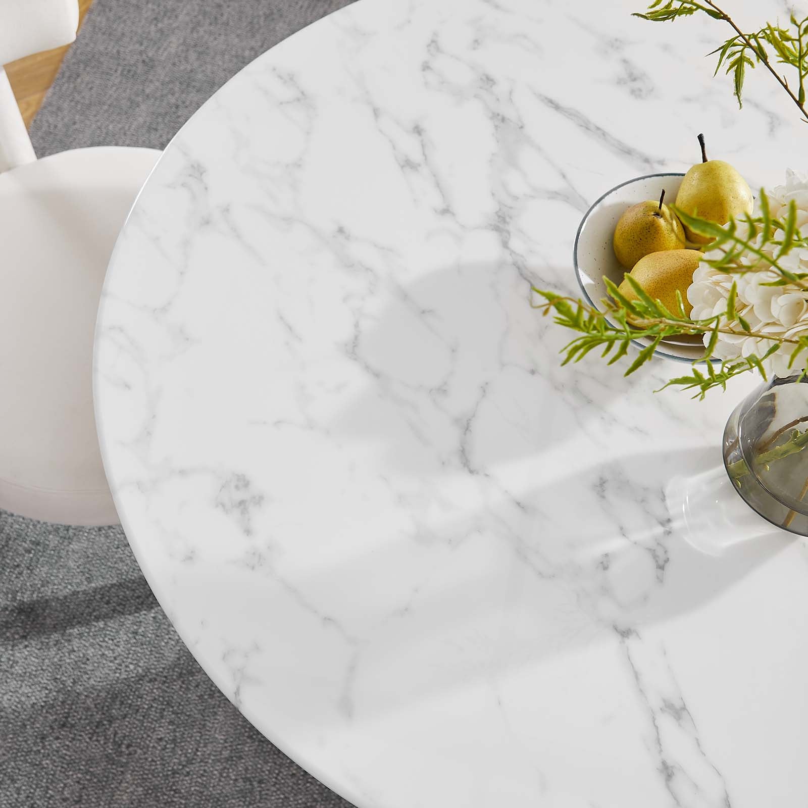Lippa 40" Round Artificial Marble Dining Table - East Shore Modern Home Furnishings