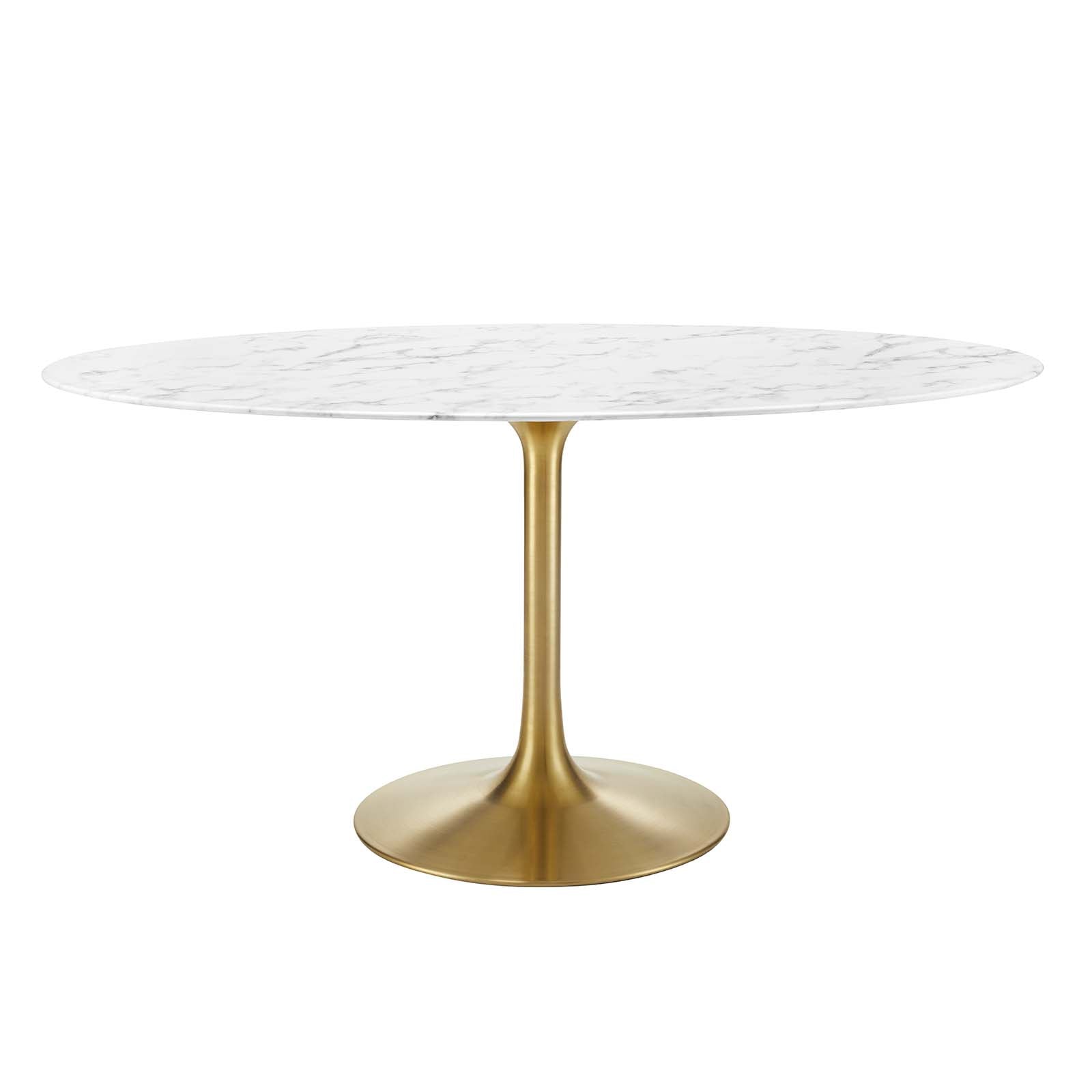 Lippa 60" Oval Artificial Marble Dining Table - East Shore Modern Home Furnishings