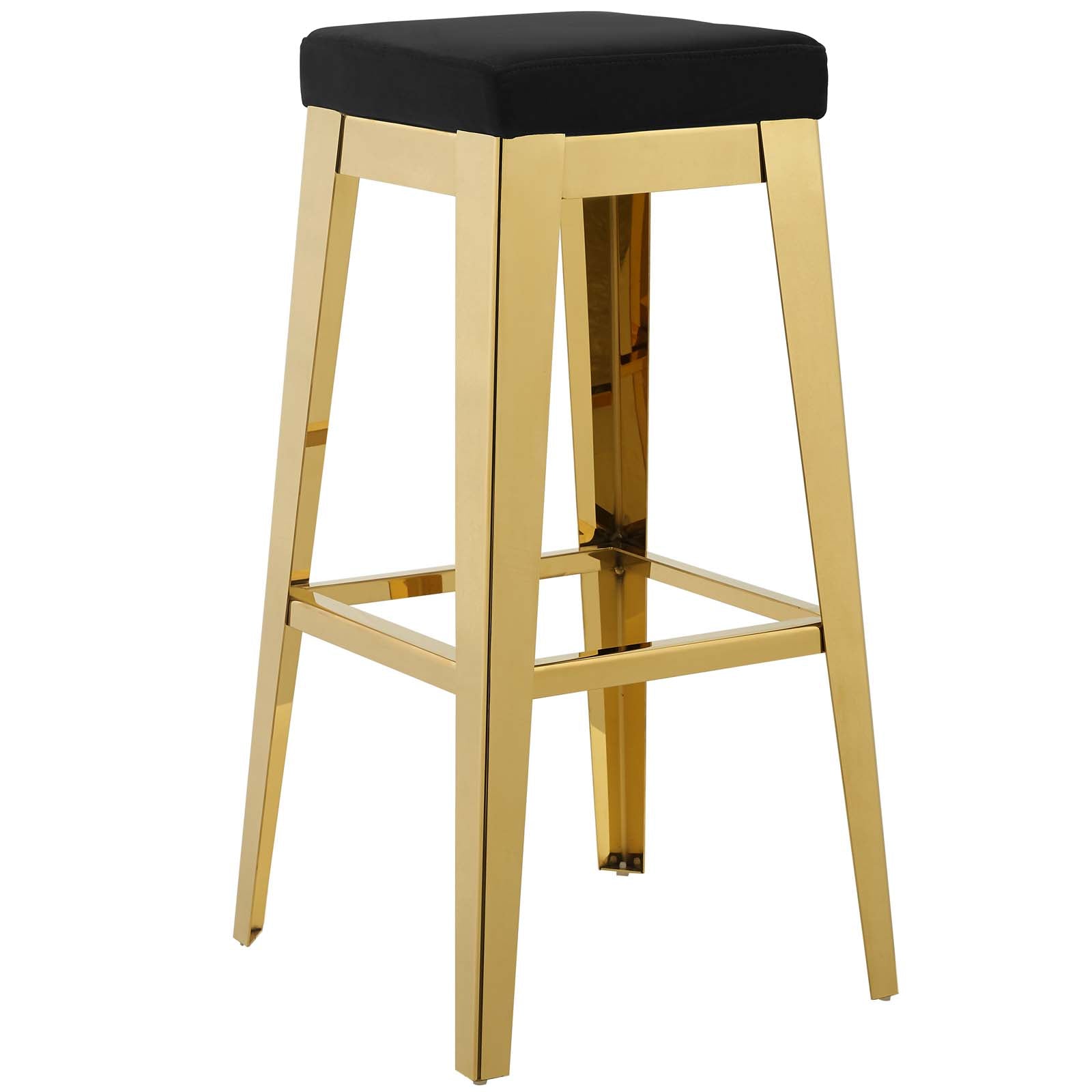Arrive Gold Stainless Steel Performance Velvet Bar Stool - East Shore Modern Home Furnishings