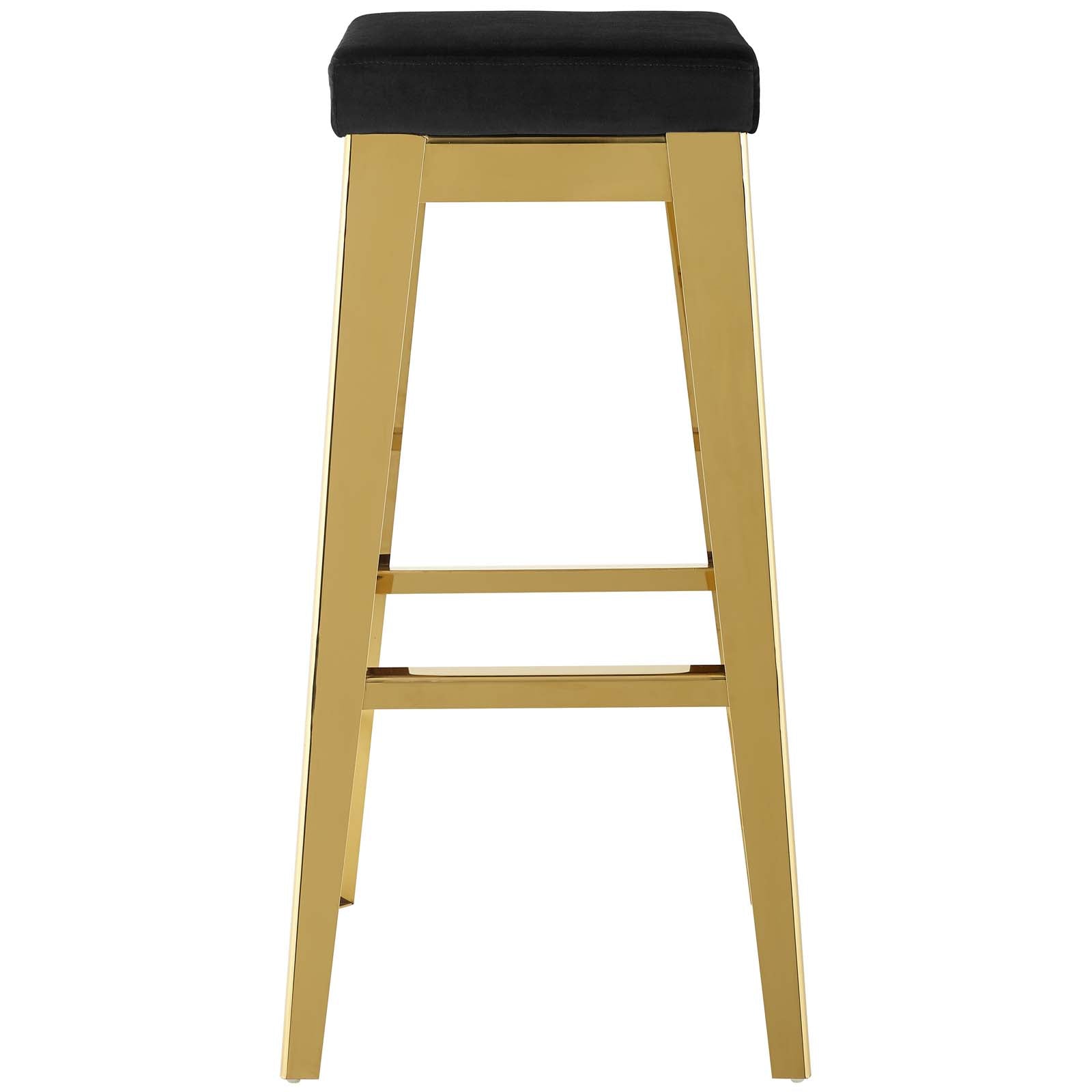 Arrive Gold Stainless Steel Performance Velvet Bar Stool - East Shore Modern Home Furnishings