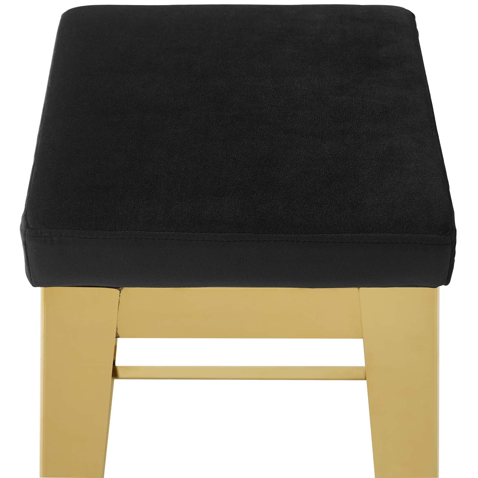 Arrive Gold Stainless Steel Performance Velvet Bar Stool - East Shore Modern Home Furnishings