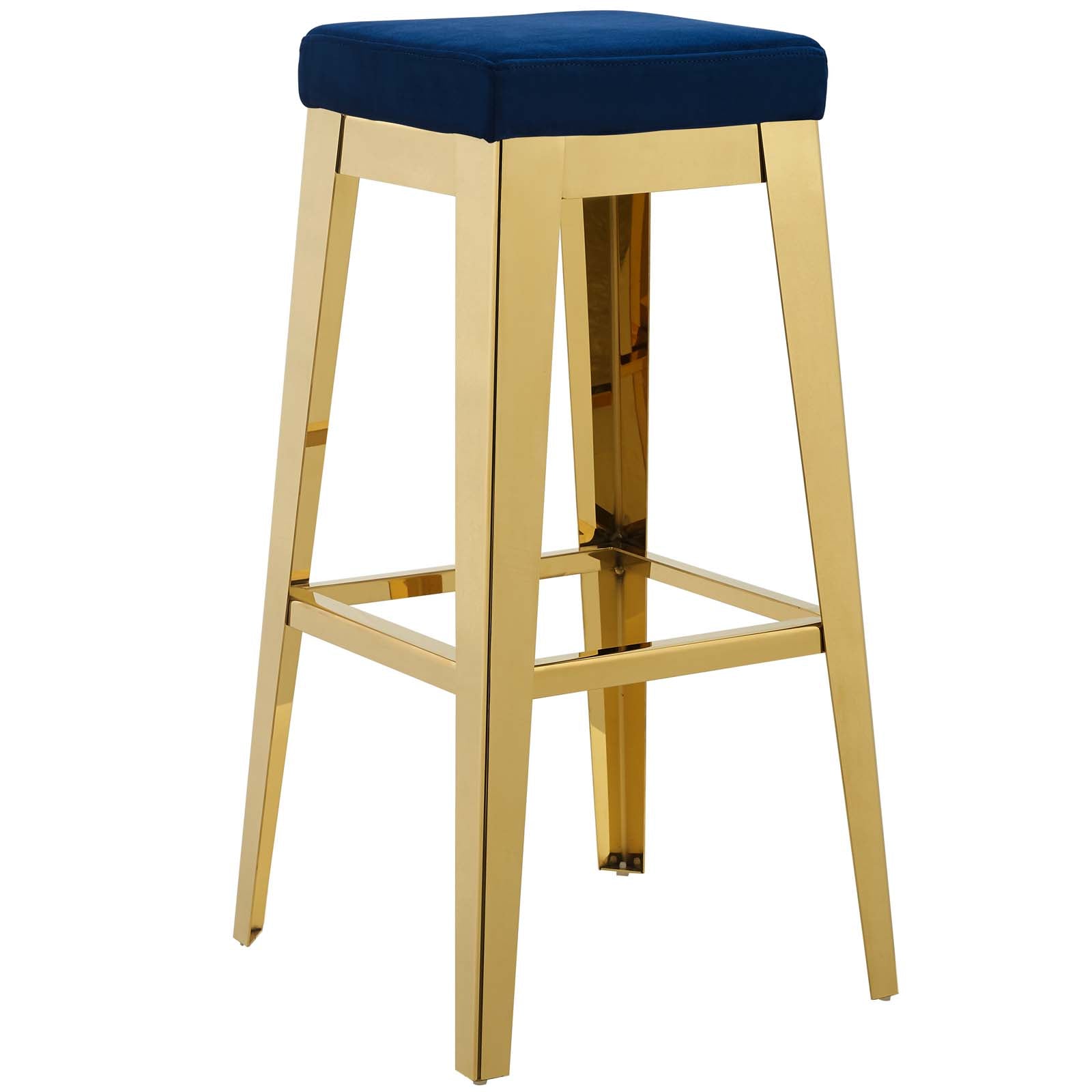 Arrive Gold Stainless Steel Performance Velvet Bar Stool - East Shore Modern Home Furnishings