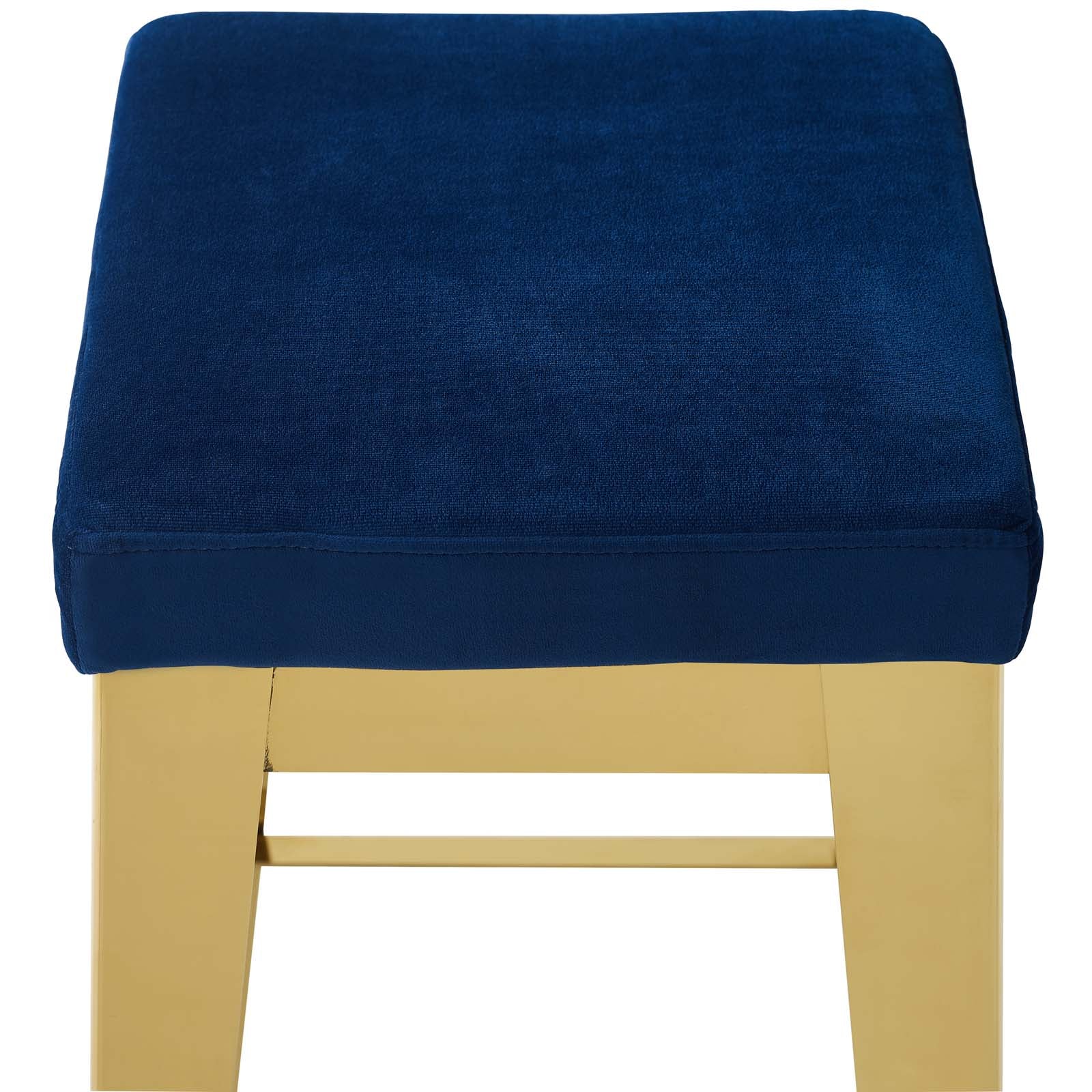 Arrive Gold Stainless Steel Performance Velvet Bar Stool - East Shore Modern Home Furnishings