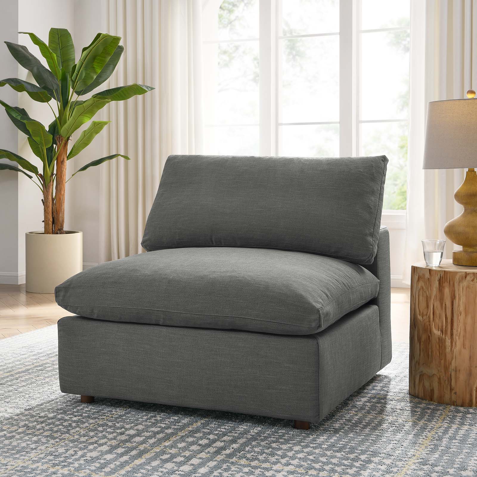 Commix Down Filled Overstuffed Armless Chair - East Shore Modern Home Furnishings