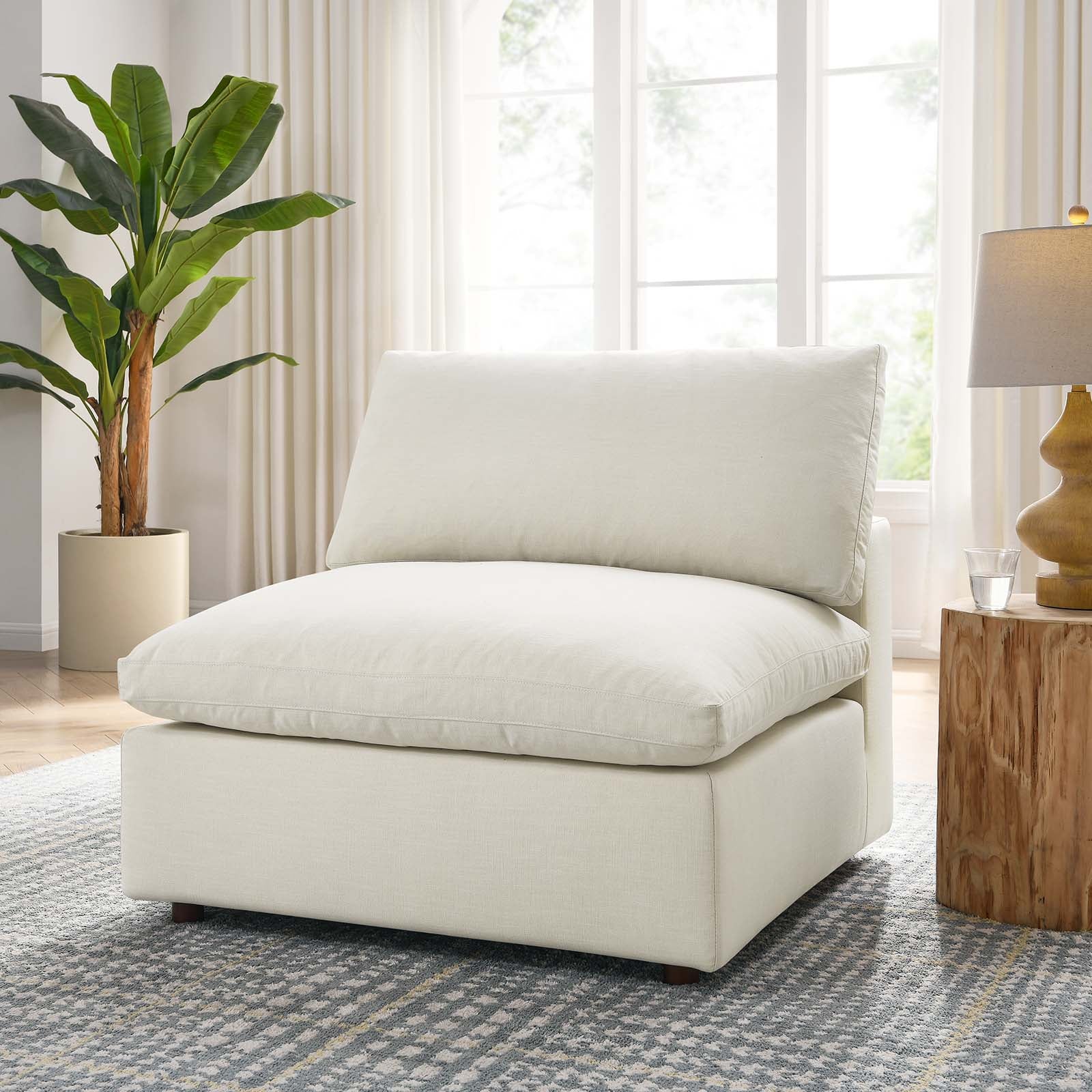 Commix Down Filled Overstuffed Armless Chair - East Shore Modern Home Furnishings