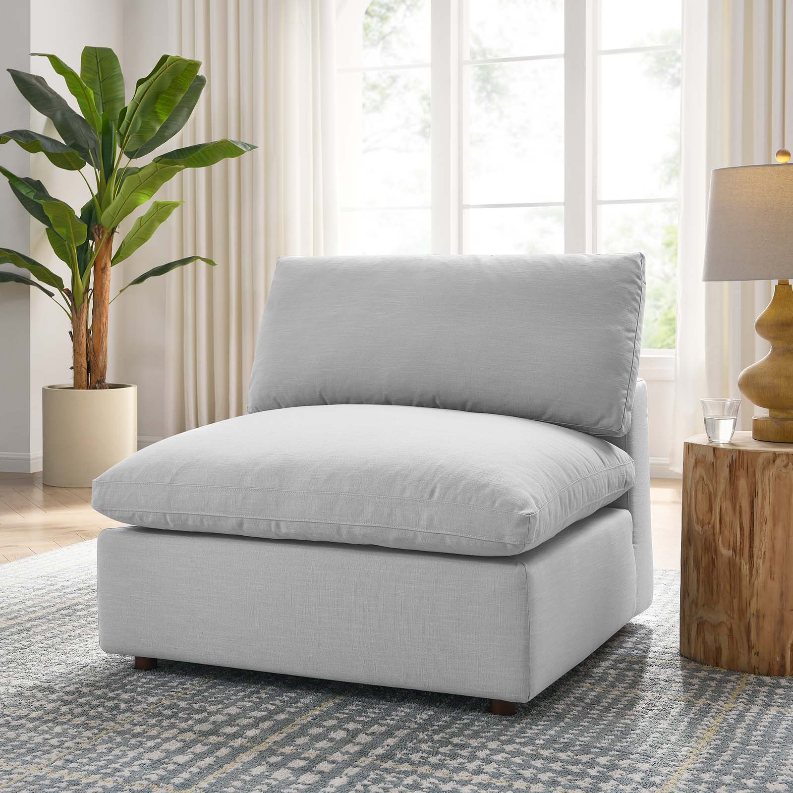 Commix Down Filled Overstuffed Armless Chair - East Shore Modern Home Furnishings