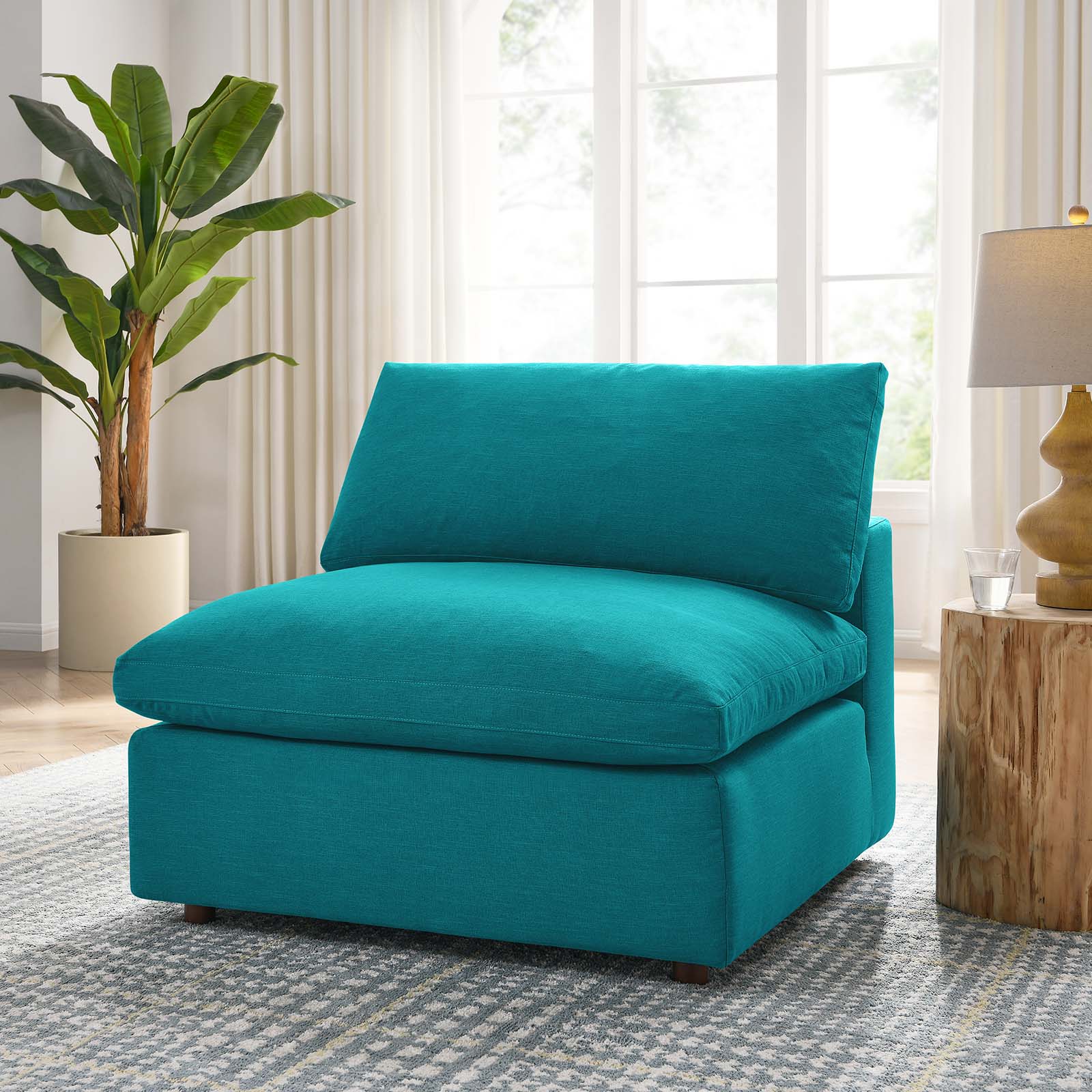 Commix Down Filled Overstuffed Armless Chair - East Shore Modern Home Furnishings