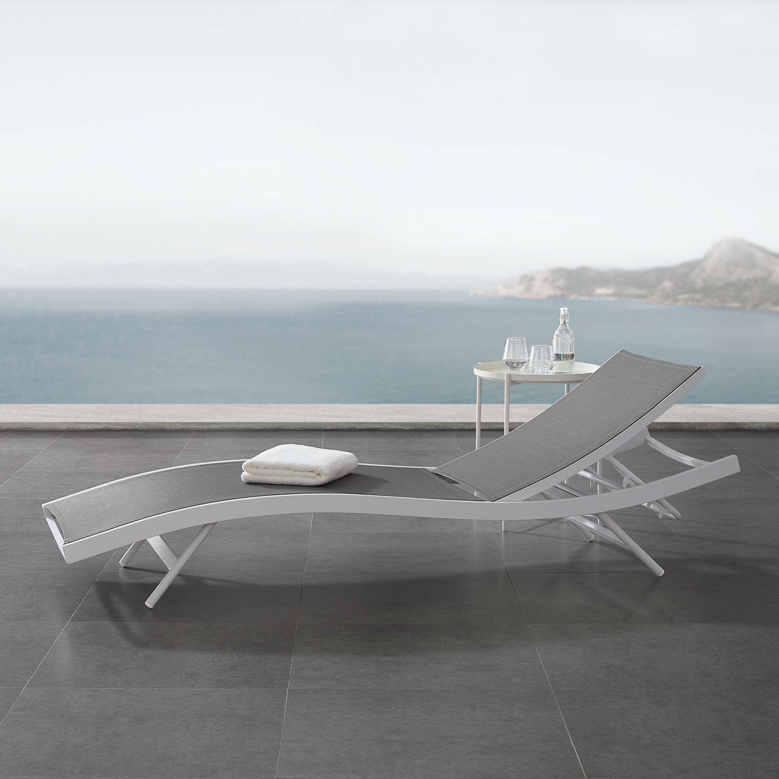 Glimpse Outdoor Patio Mesh Chaise Lounge Chair