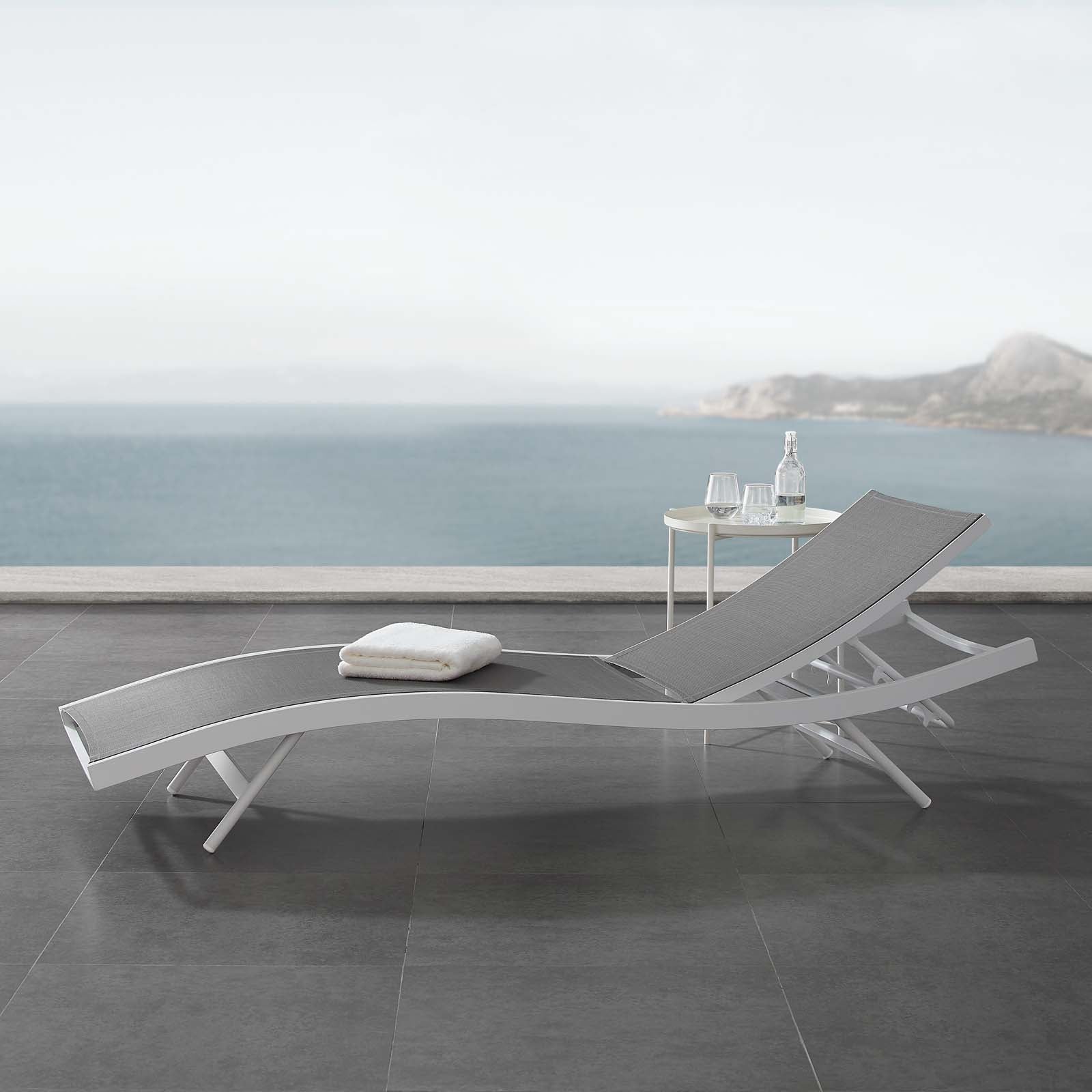 Glimpse Outdoor Patio Mesh Chaise Lounge Chair - East Shore Modern Home Furnishings