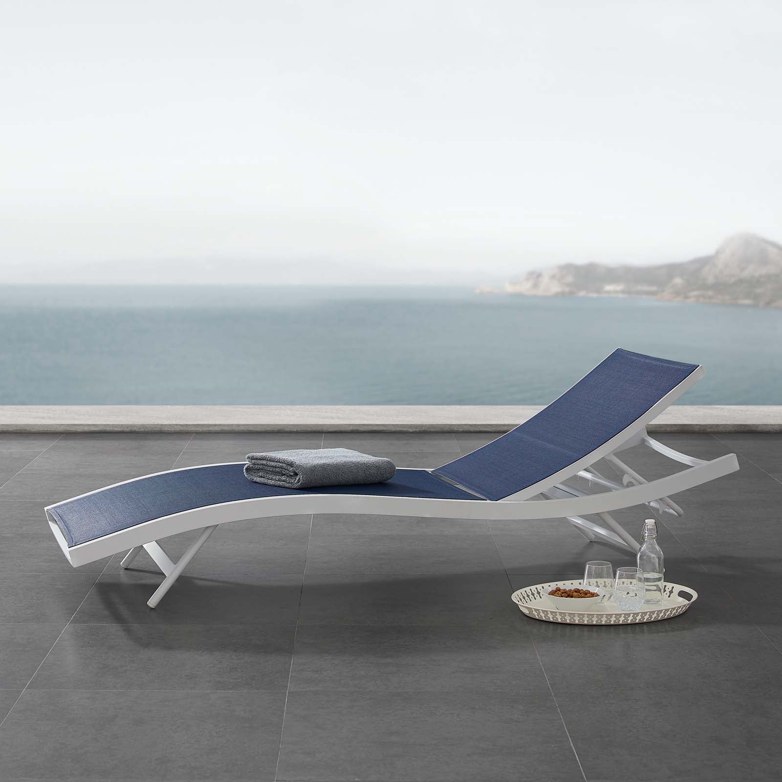 Glimpse Outdoor Patio Mesh Chaise Lounge Chair - East Shore Modern Home Furnishings