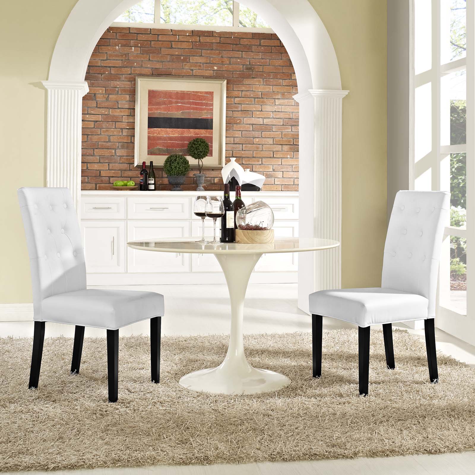 Confer Dining Side Chair Vinyl Set of 2 - East Shore Modern Home Furnishings
