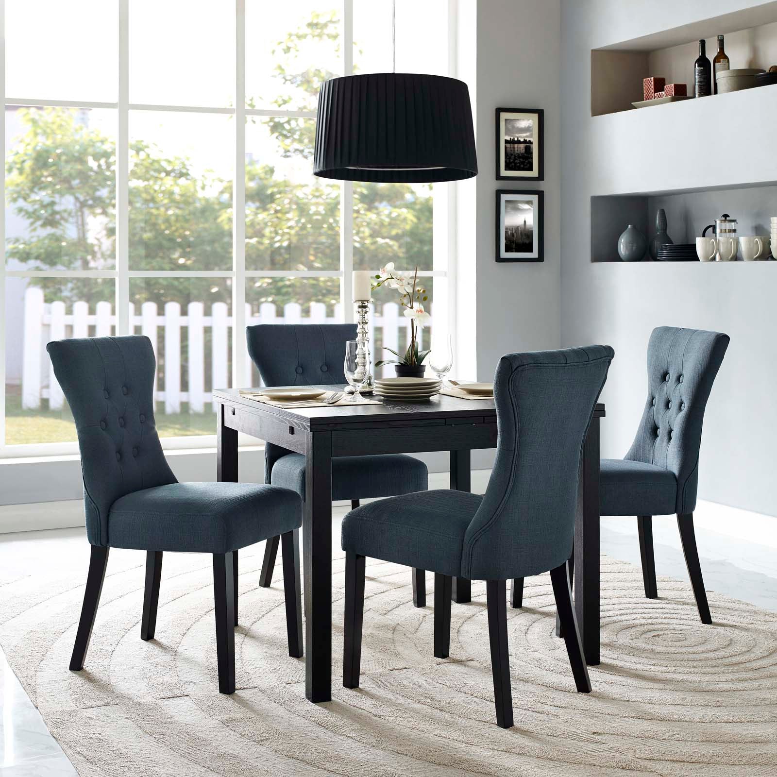 Silhouette Dining Side Chairs Upholstered Fabric Set of 4 - East Shore Modern Home Furnishings