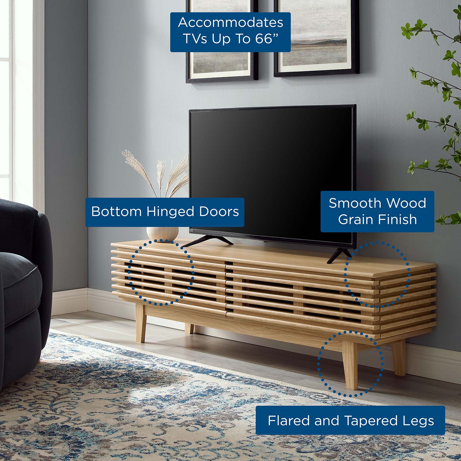Render 60" TV Stand in Walnut - East Shore Modern Home Furnishings