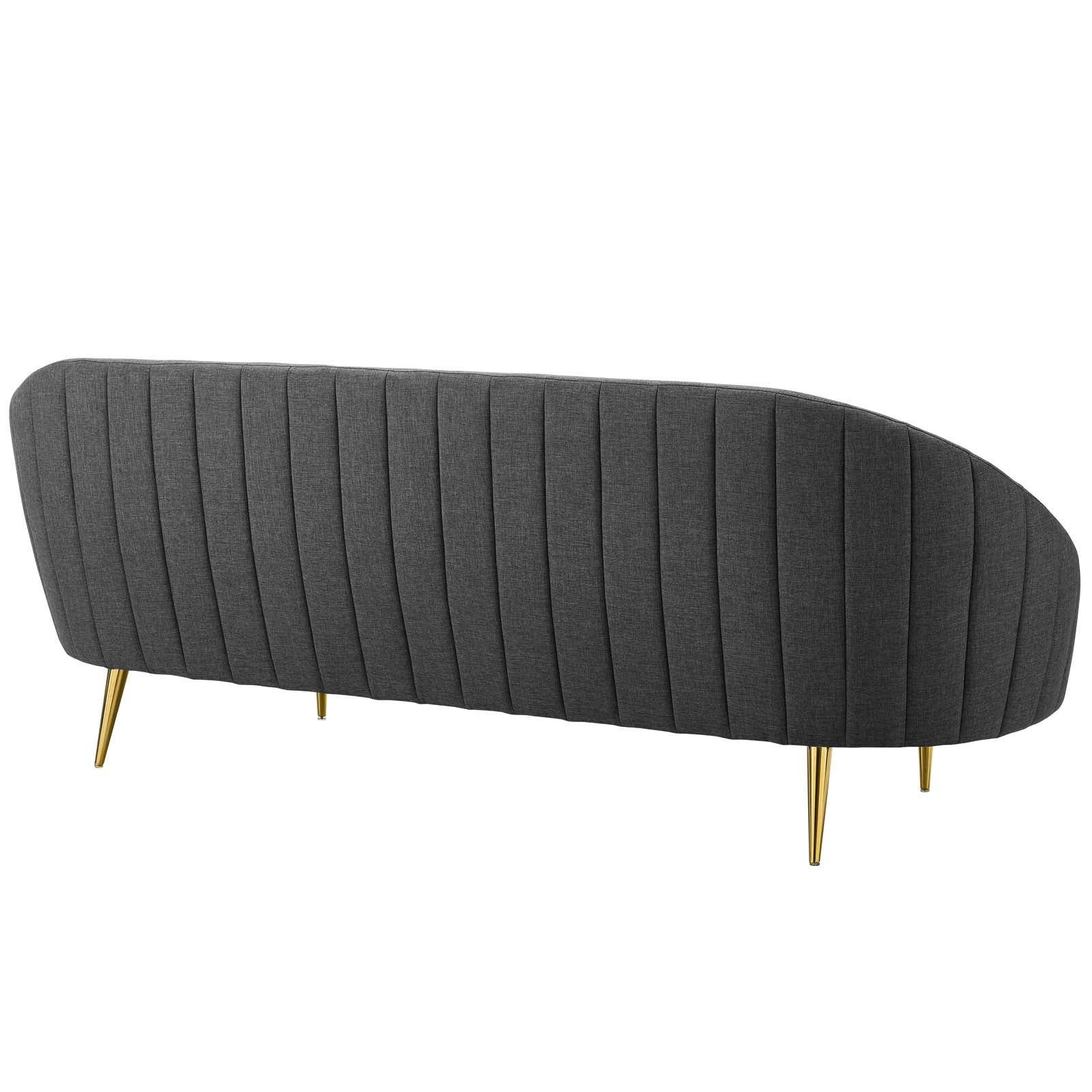 Sublime Vertical Curve Back Fabric Sofa
