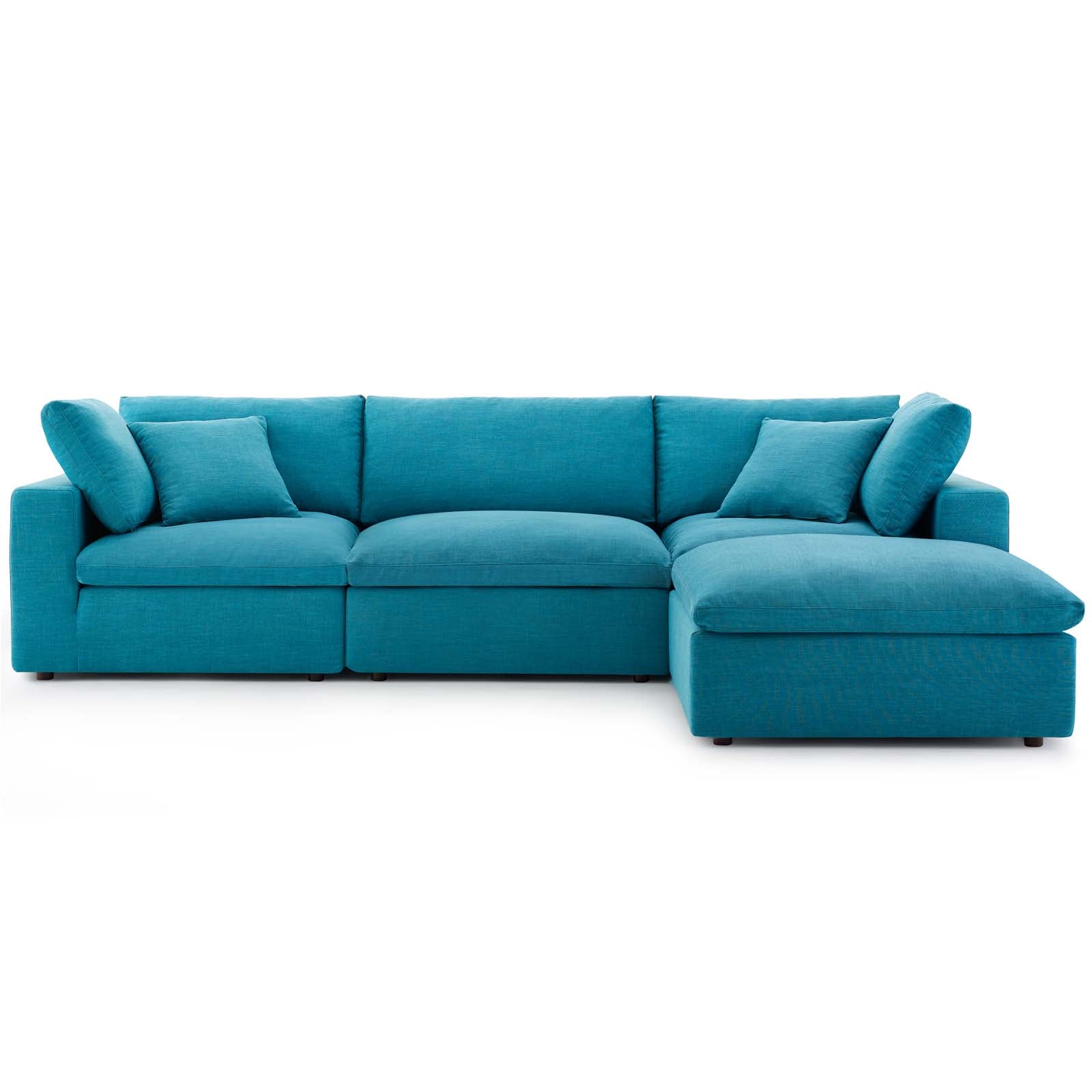 Commix Down Filled Overstuffed 4 Piece Sectional Sofa Set
