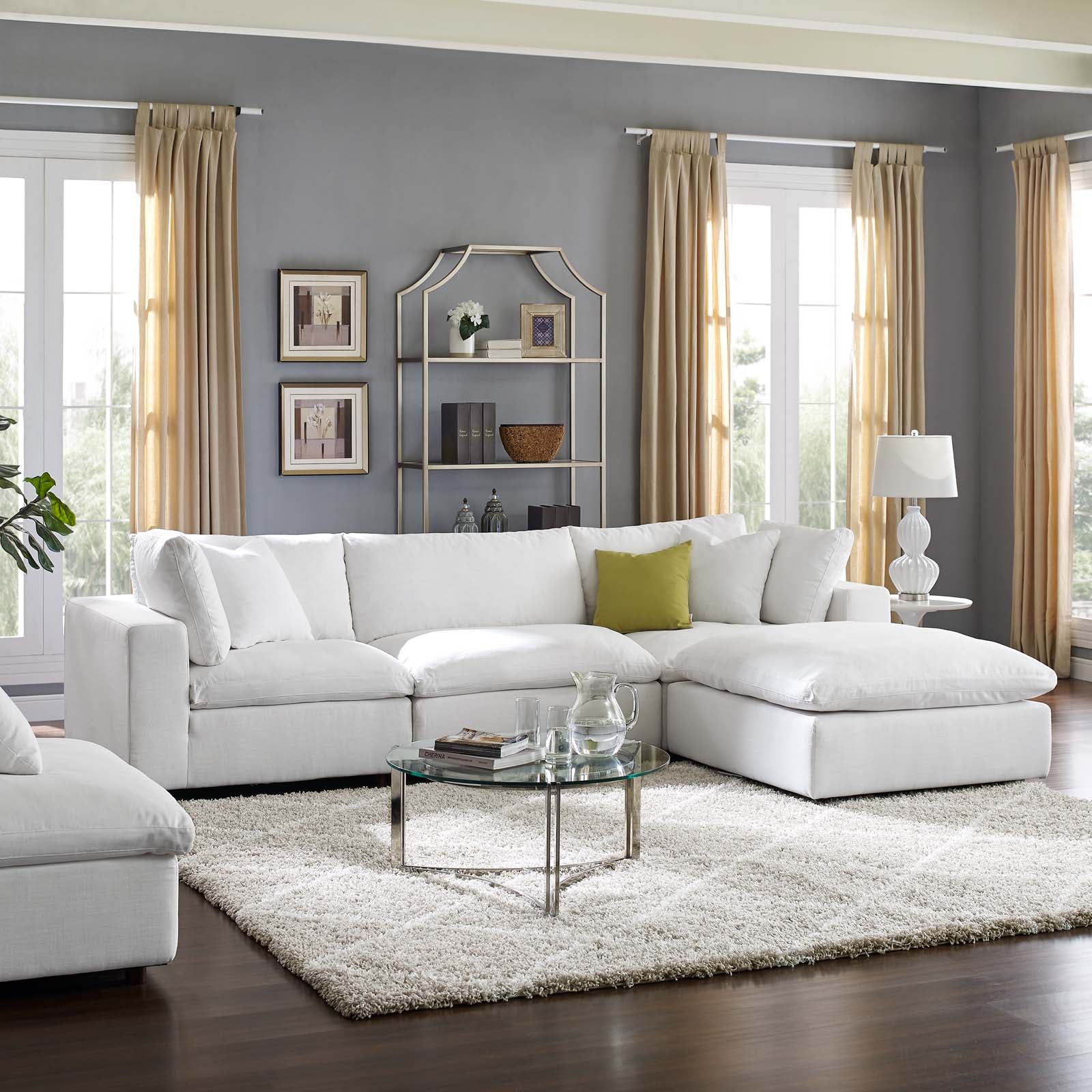 Commix Down Filled Overstuffed 4 Piece Sectional Sofa Set