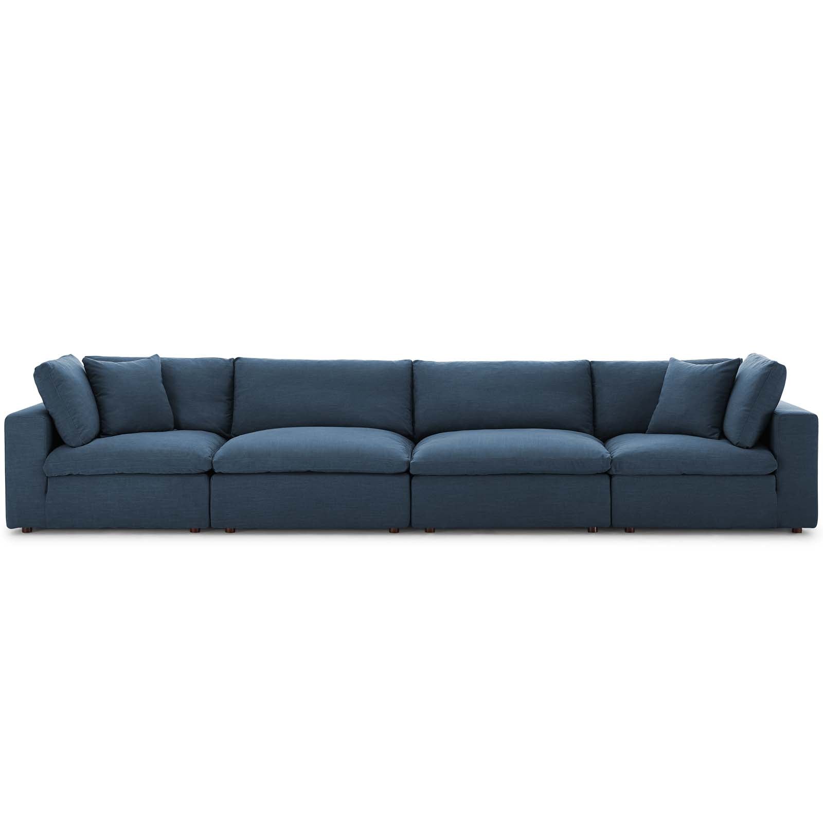 Commix Down Filled Overstuffed 4 Piece Sectional Sofa Set