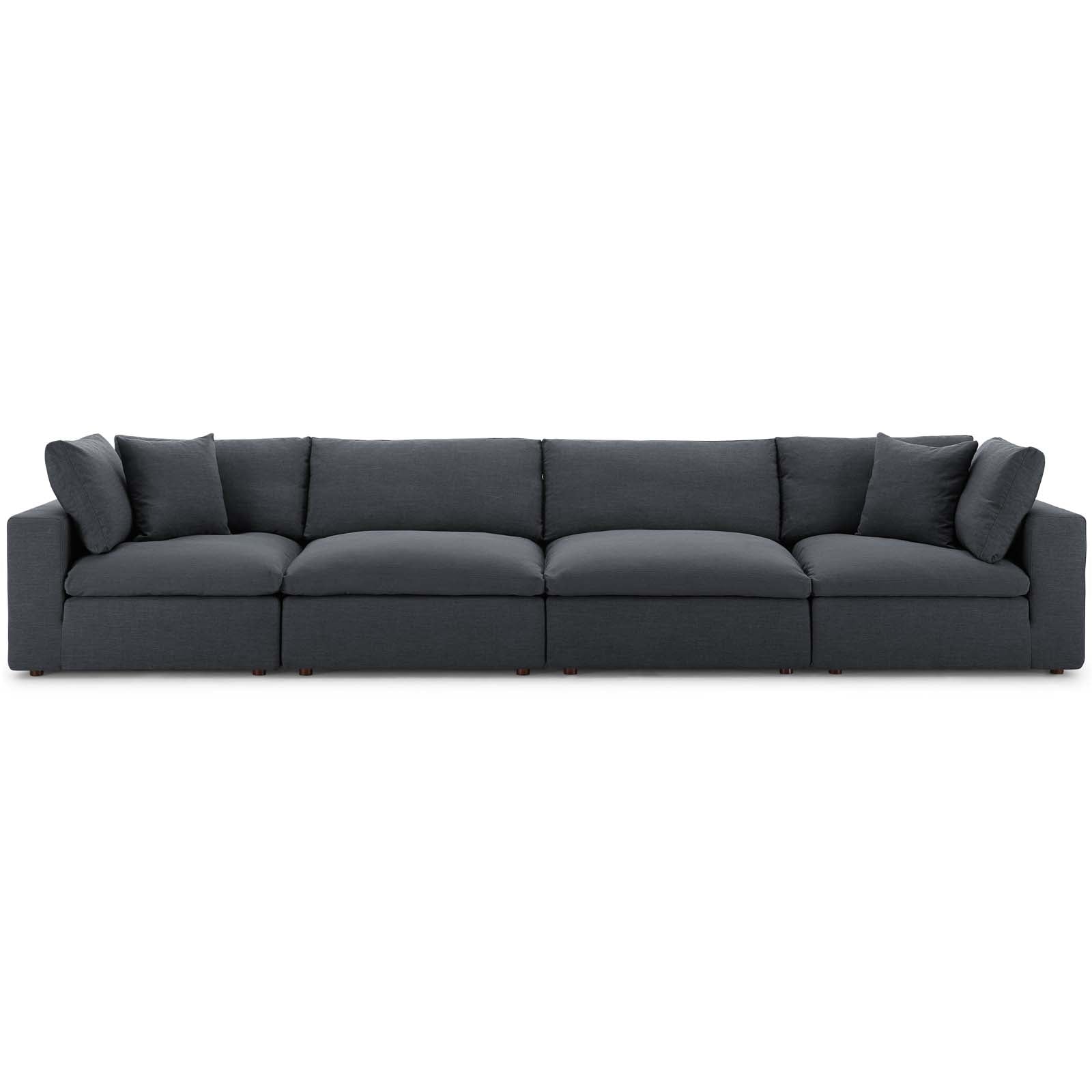 Commix Down Filled Overstuffed 4 Piece Sectional Sofa Set