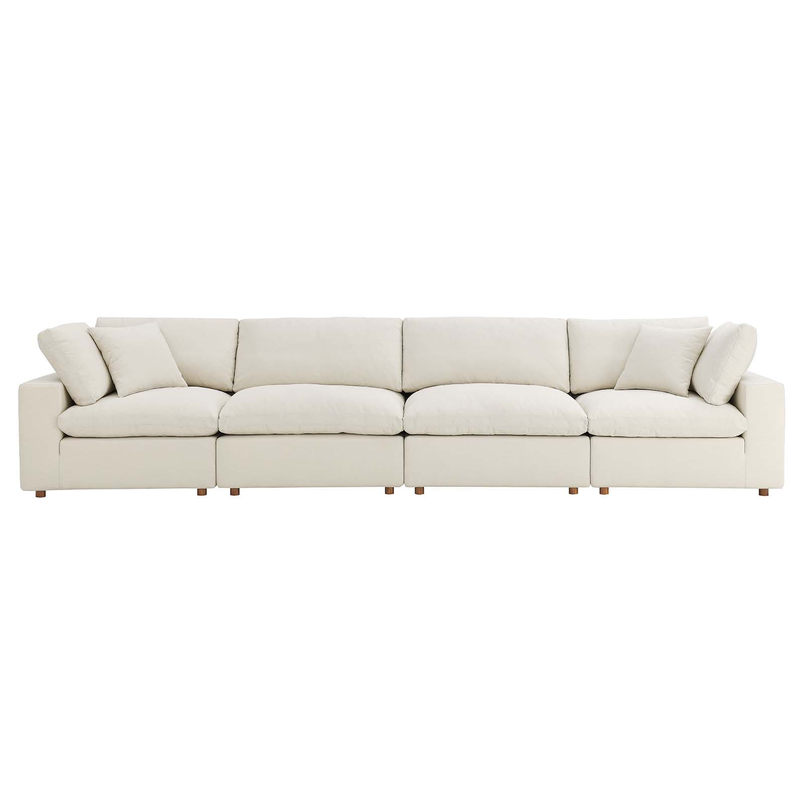 Commix Down Filled Overstuffed 4 Piece Sectional Sofa Set
