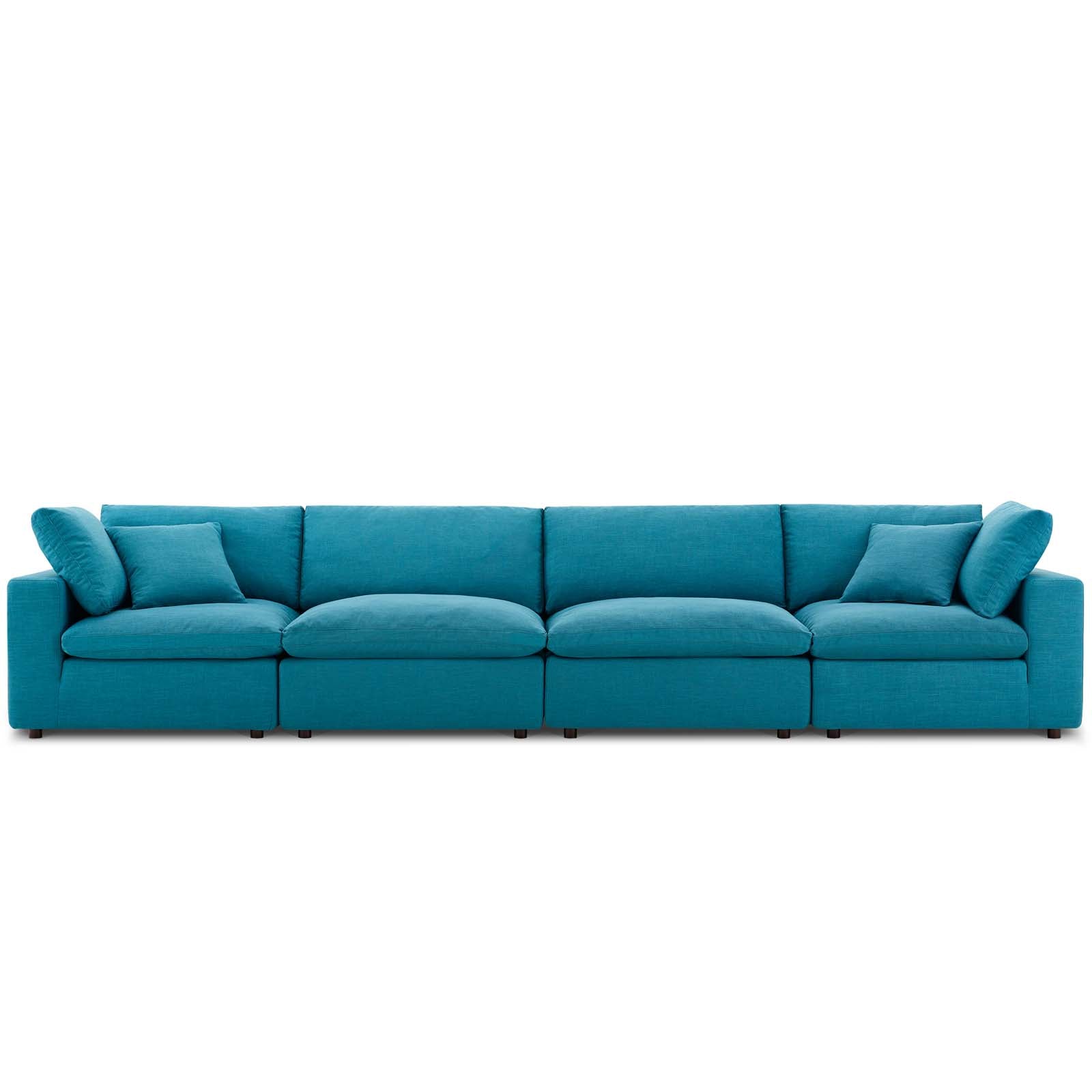 Commix Down Filled Overstuffed 4 Piece Sectional Sofa Set