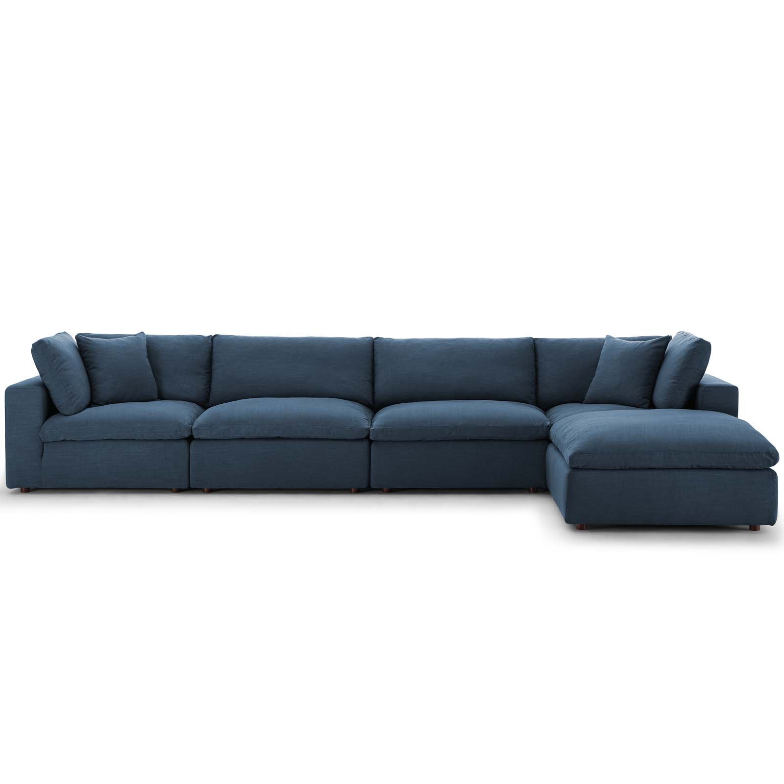 Commix Down Filled Overstuffed 5 Piece Sectional Sofa Set