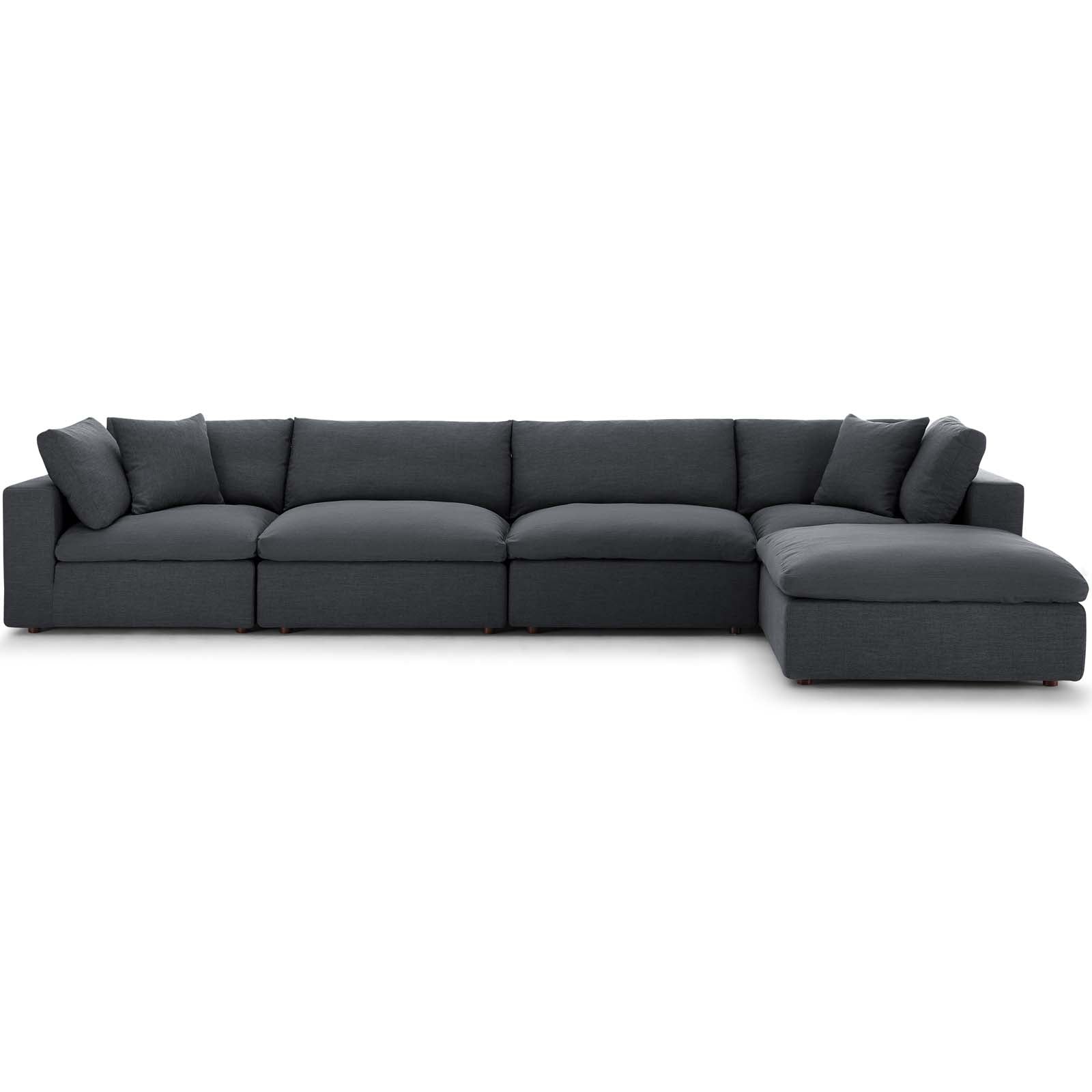 Commix Down Filled Overstuffed 5 Piece Sectional Sofa Set