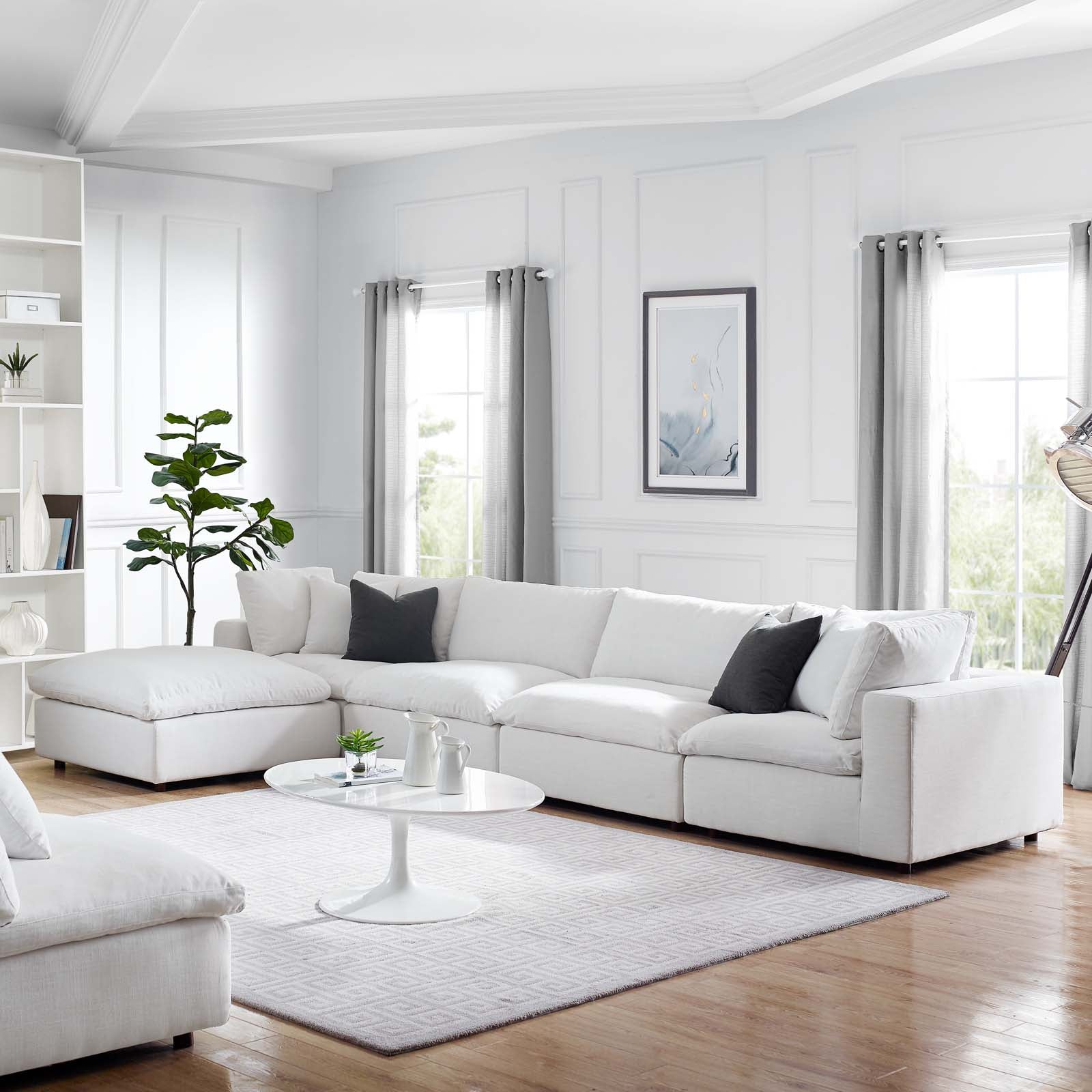 Commix Down Filled Overstuffed 5 Piece Sectional Sofa Set