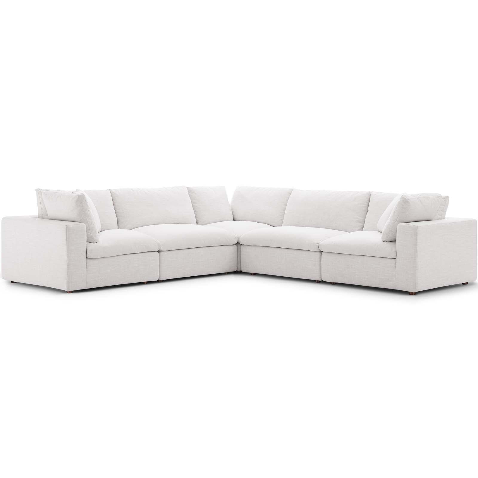 Commix Down Filled Overstuffed 5 Piece Sectional Sofa Set