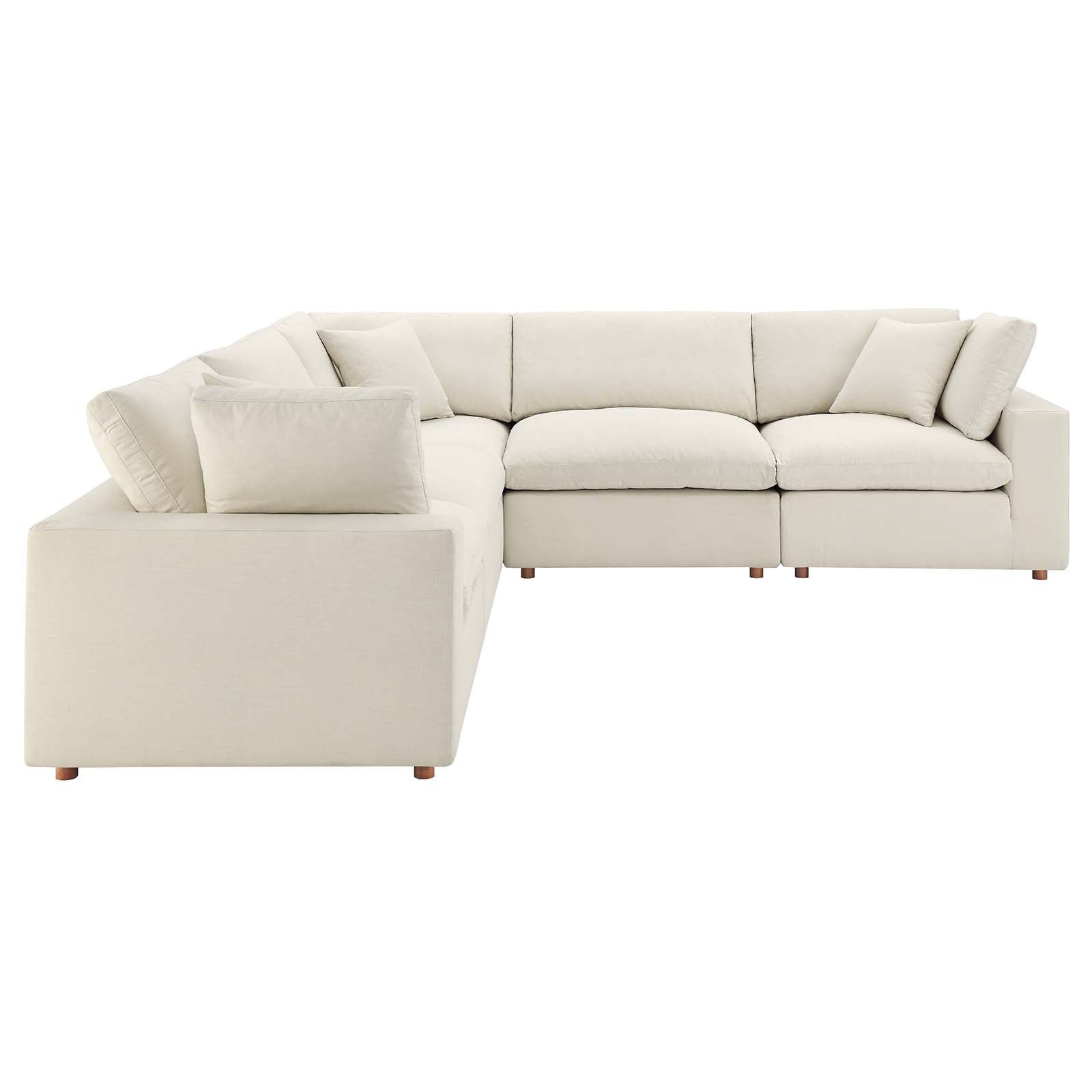 Commix Down Filled Overstuffed 5 Piece Sectional Sofa Set