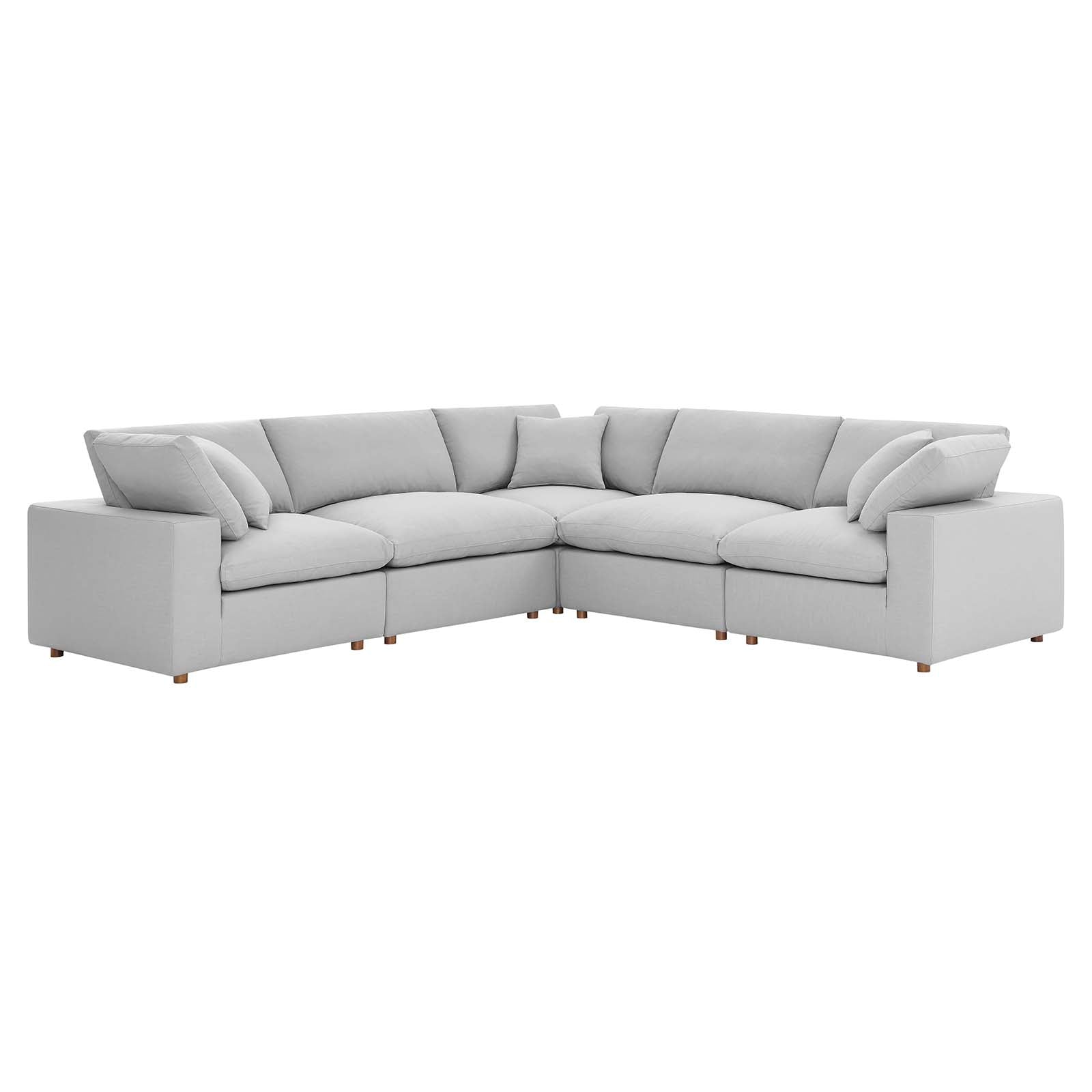 Commix Down Filled Overstuffed 5 Piece Sectional Sofa Set