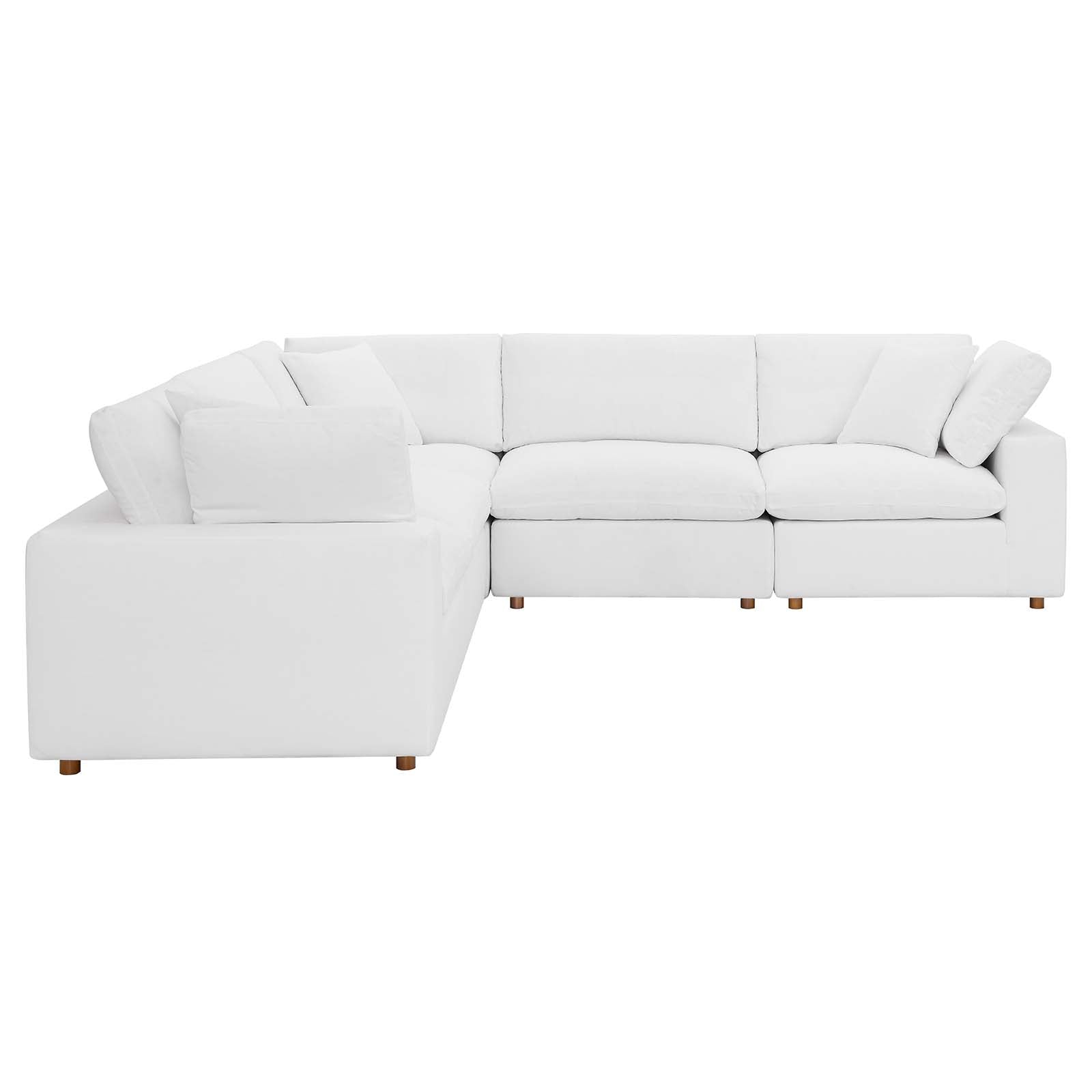 Commix Down Filled Overstuffed 5 Piece Sectional Sofa Set