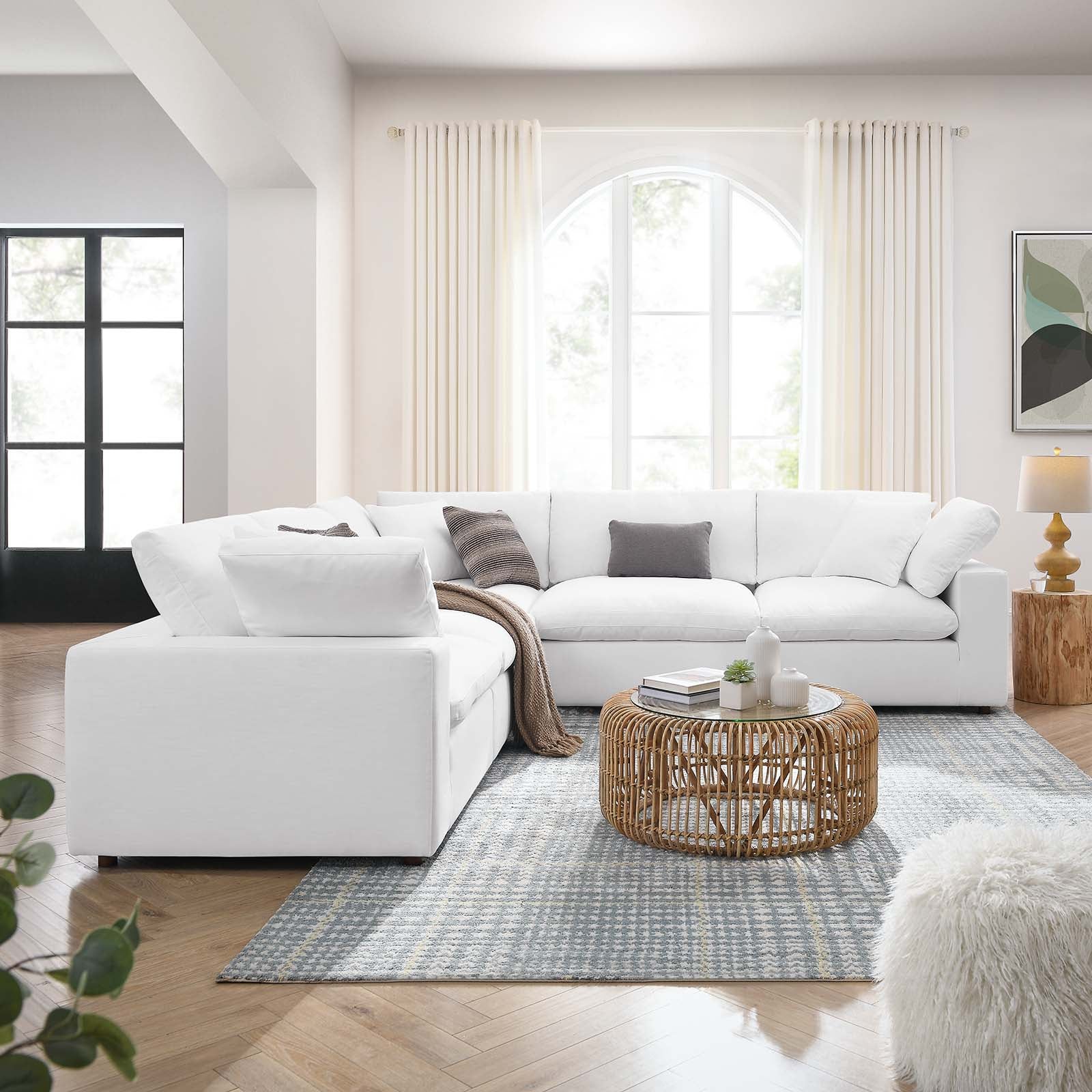Commix Down Filled Overstuffed 5 Piece Sectional Sofa Set