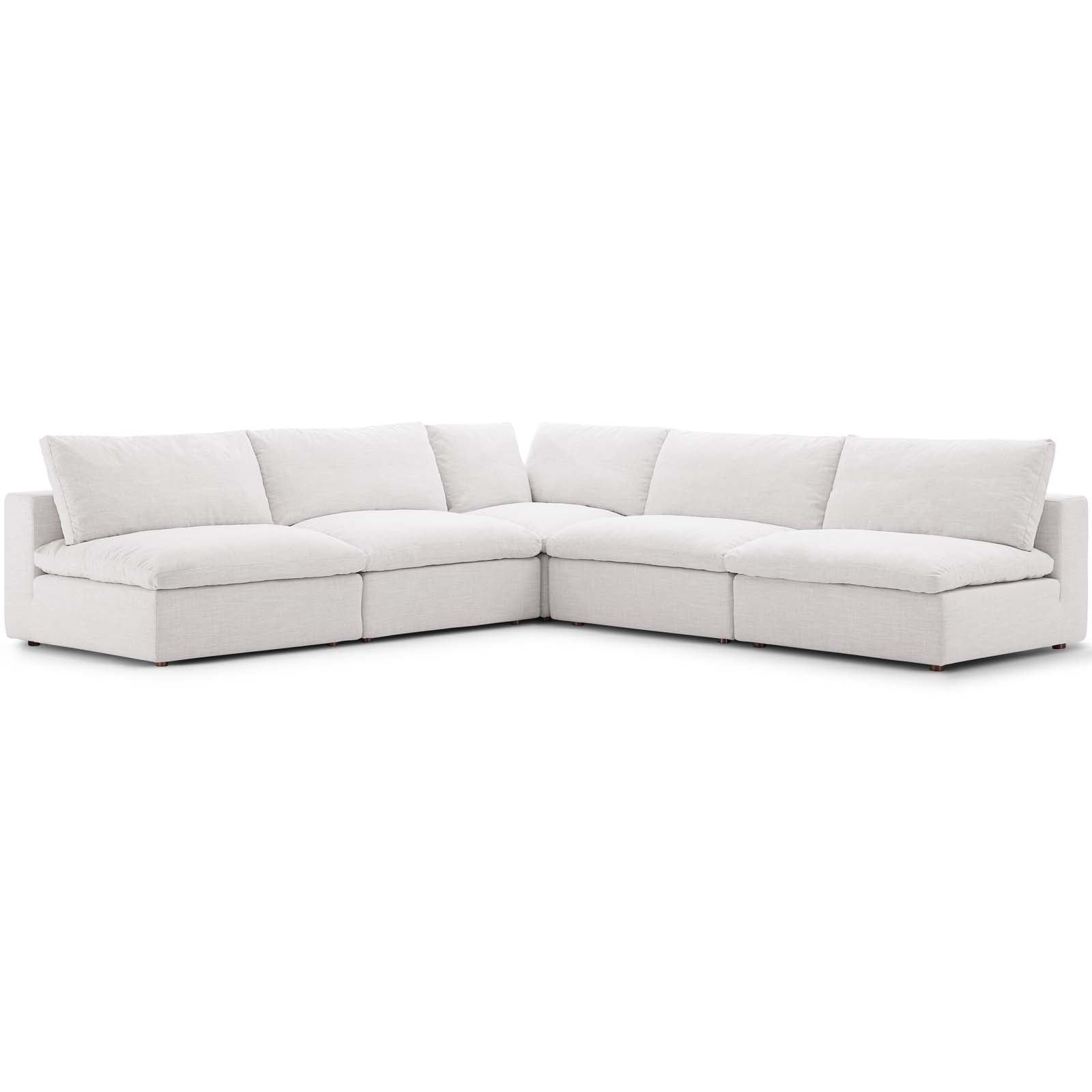 Commix Down Filled Overstuffed 5 Piece Sectional Sofa Set - East Shore Modern Home Furnishings